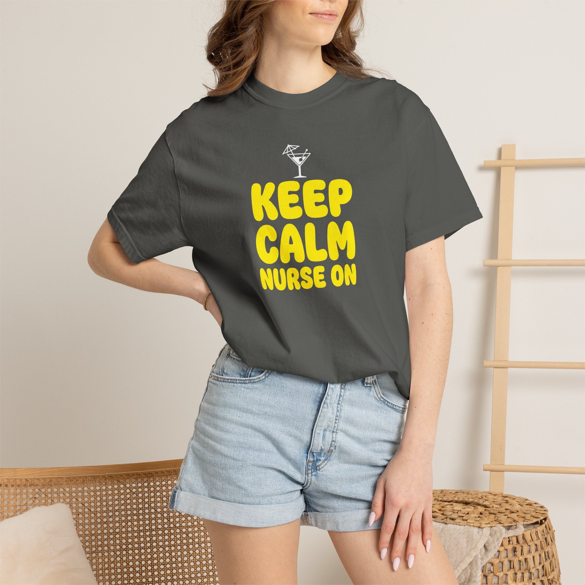 Nurse T-Shirt - "Keep Calm Nurse On" Funny Nursing Quote Unisex Tee, Nurse Appreciation Gift