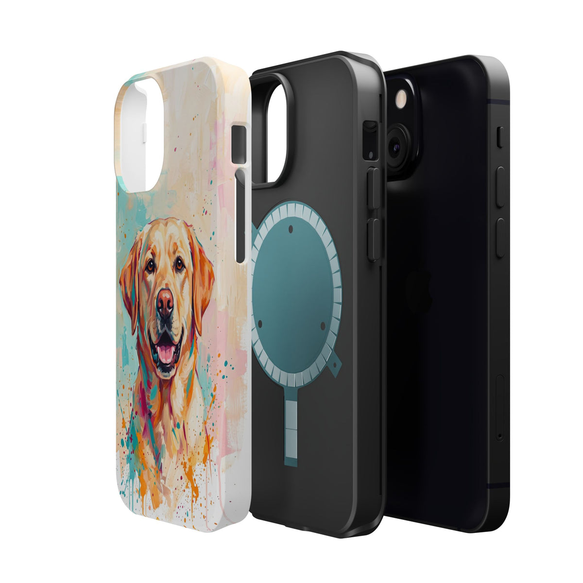 Yellow Labrador Colour Splash Phone Case — Tough Magnetic Case with Wireless Charging