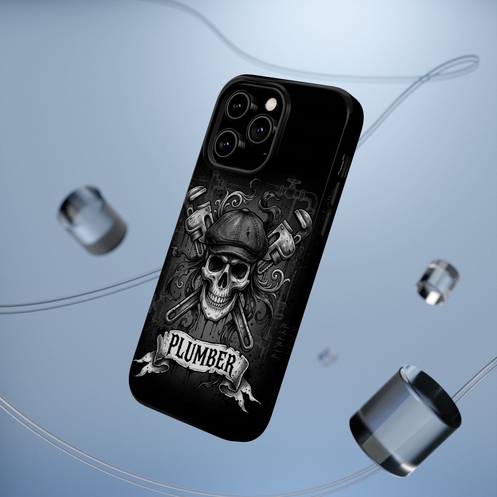 Skull & Wrenches Plumber Phone Case — Wireless Charging Cover