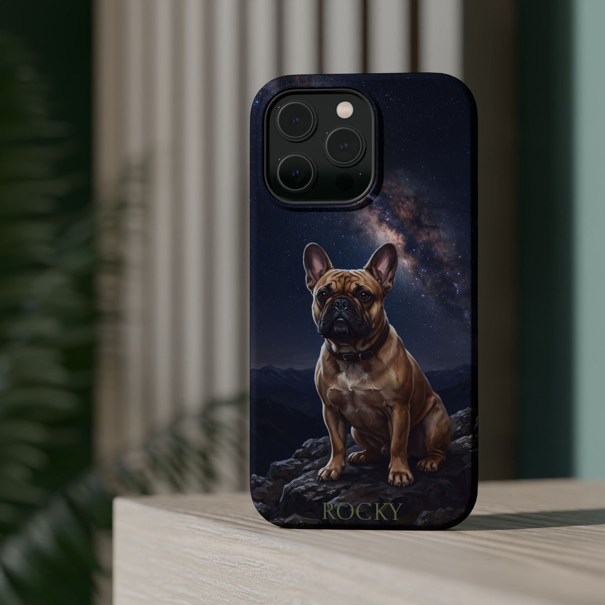 Personalized French Bulldog Starry Night Sky Phone Case — Wireless Charging Cover