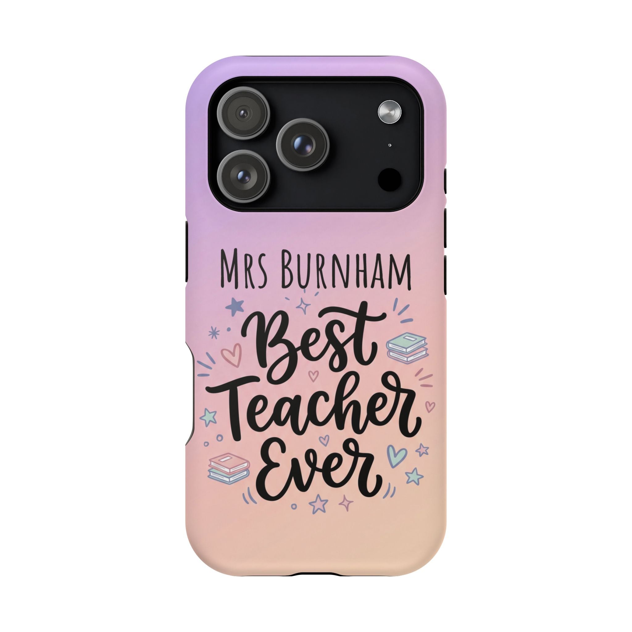 Best Teacher Ever Personalized Phone Case — Wireless Charging Cover