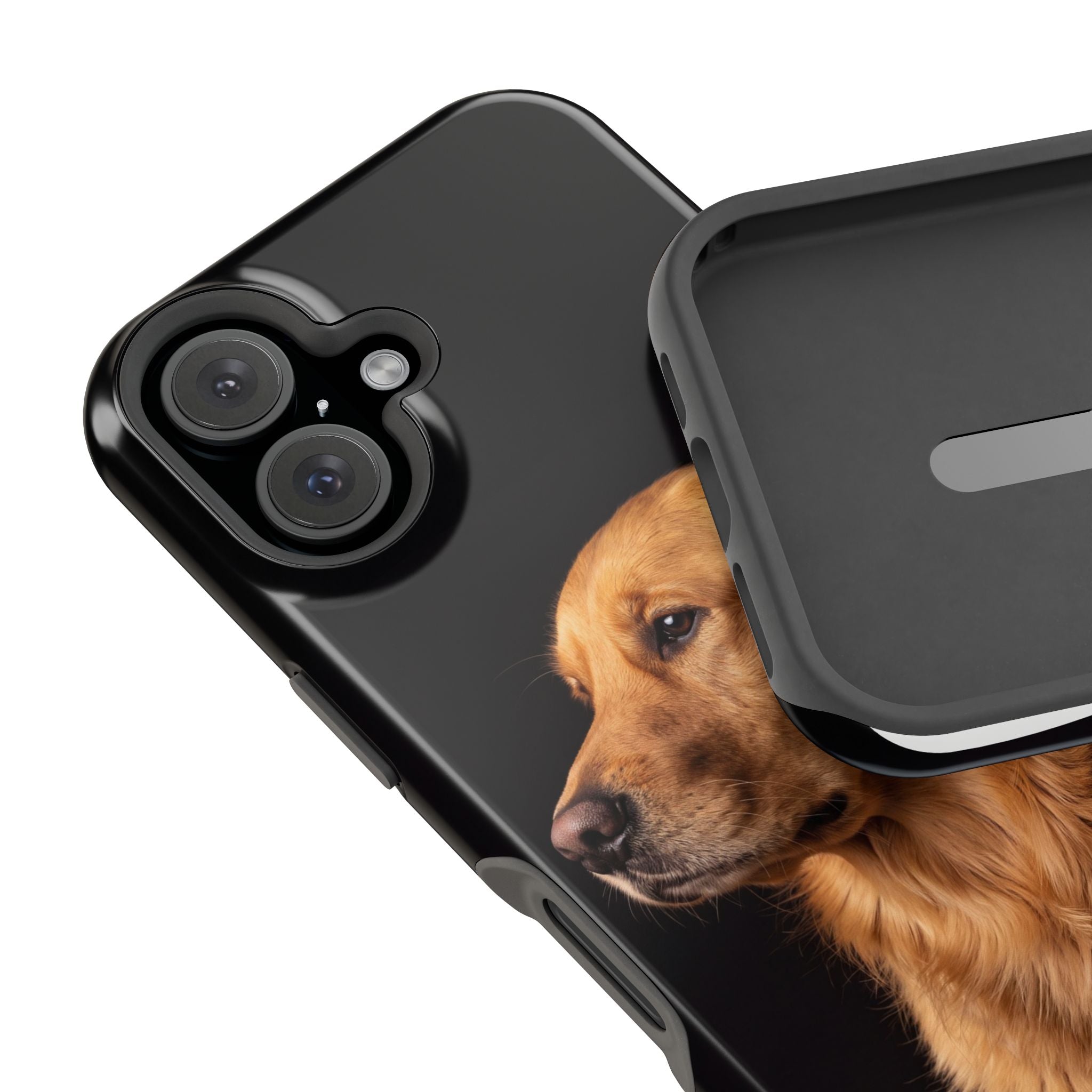 Golden Retriever Portrait Phone Case — Impact-Resistant Wireless Charging Cover