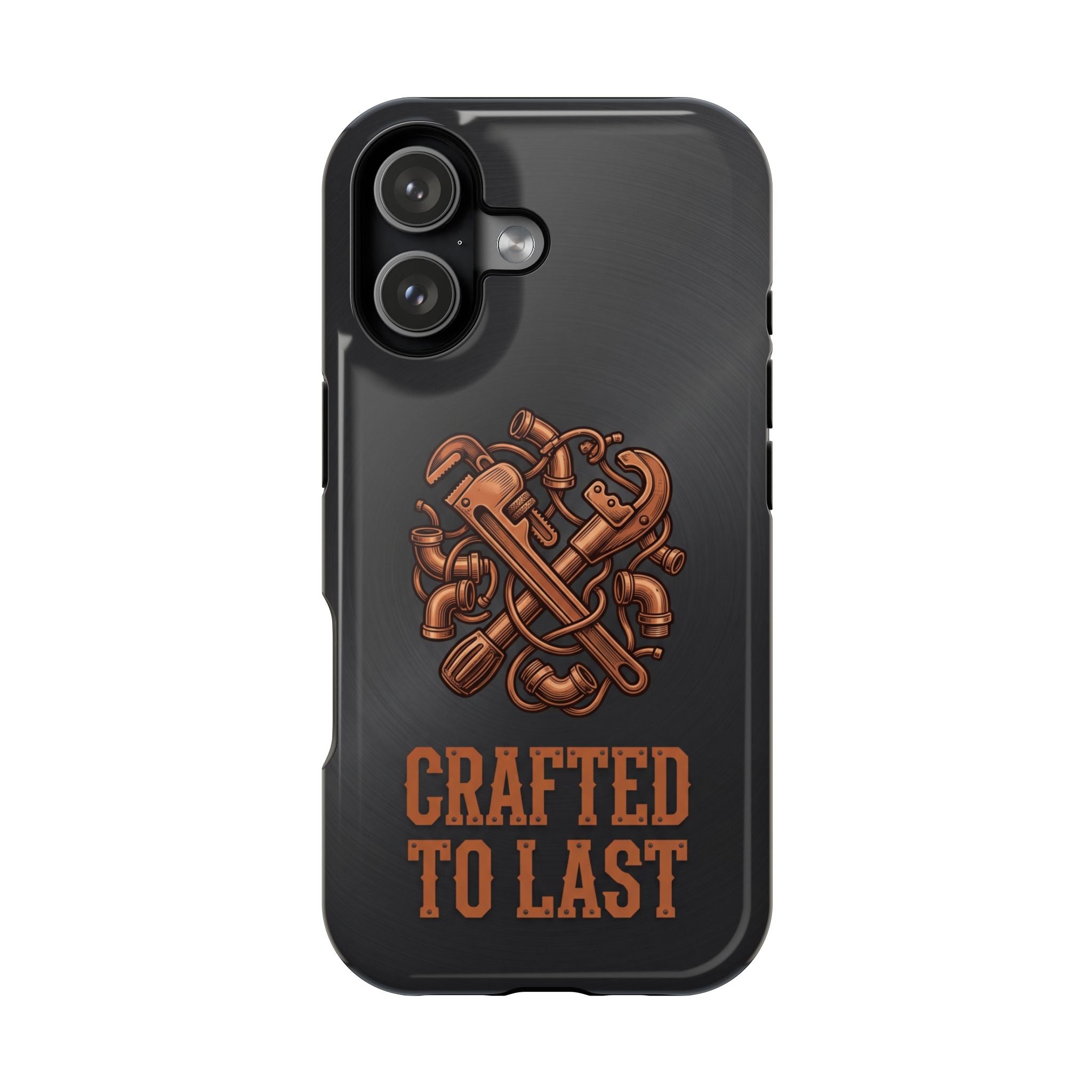 Crafted to Last Phone Case — Crossed Wrenches Wireless Charging Cover