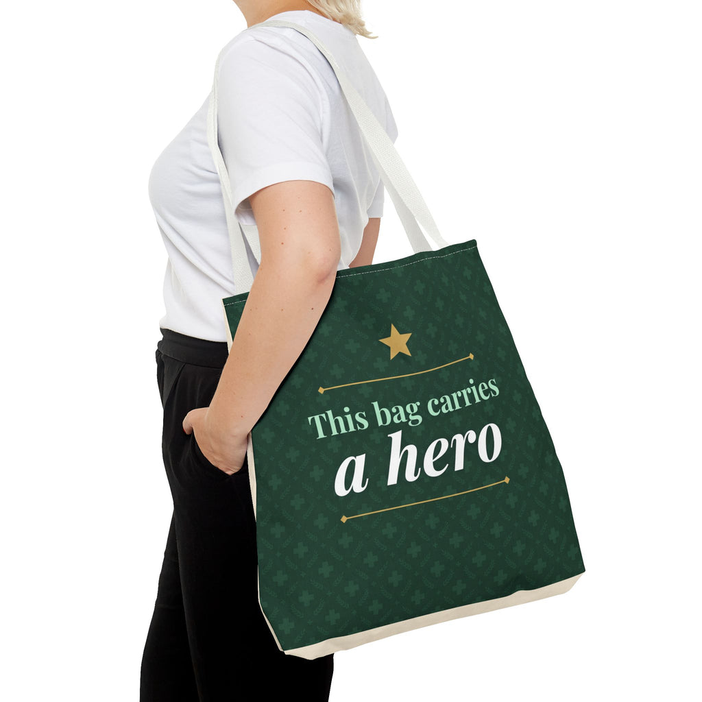This Bag Carries a Hero Tote | Nurse Gift Tote Bag | Essential Worker Appreciation Gift | Premium Polyester Carry-All