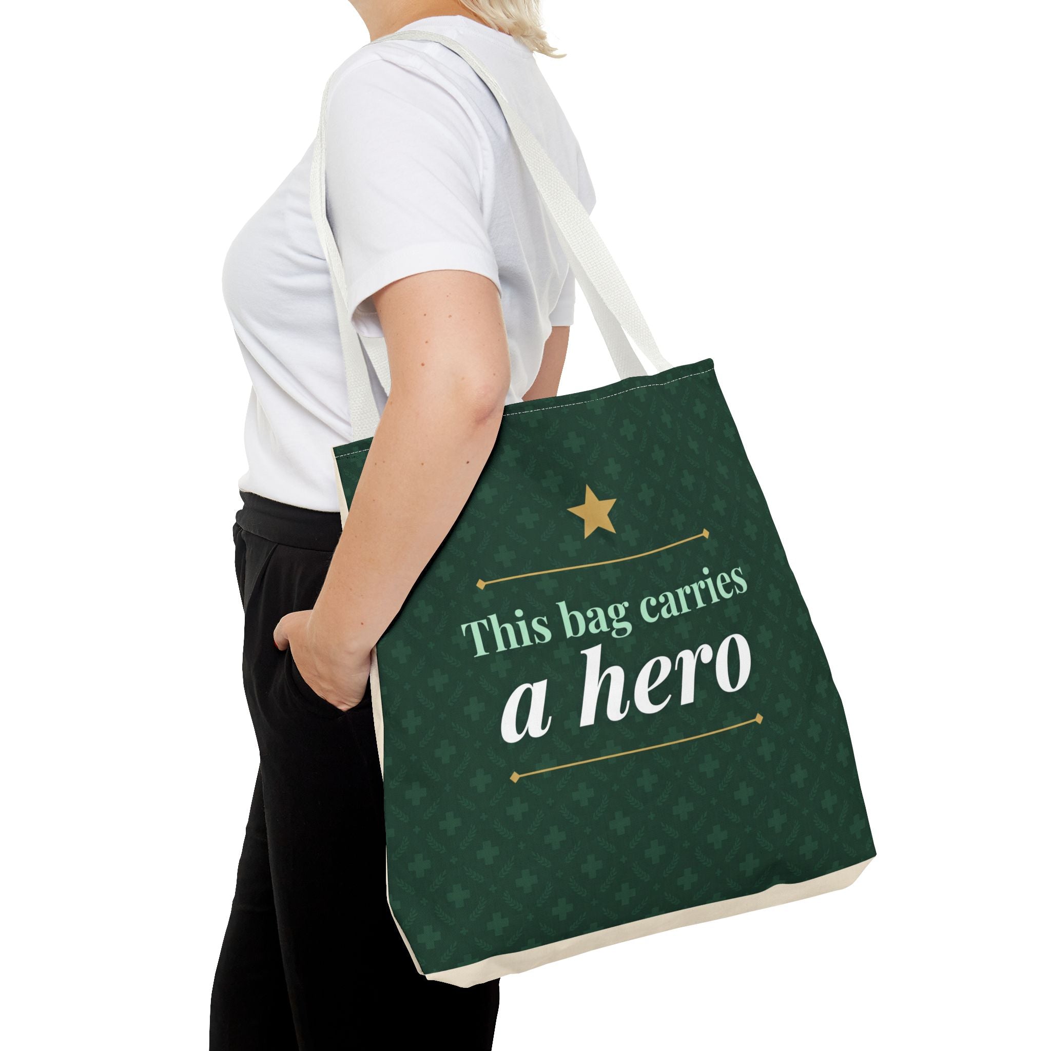 This Bag Carries a Hero Tote | Nurse Gift Tote Bag | Essential Worker Appreciation Gift | Premium Polyester Carry-All