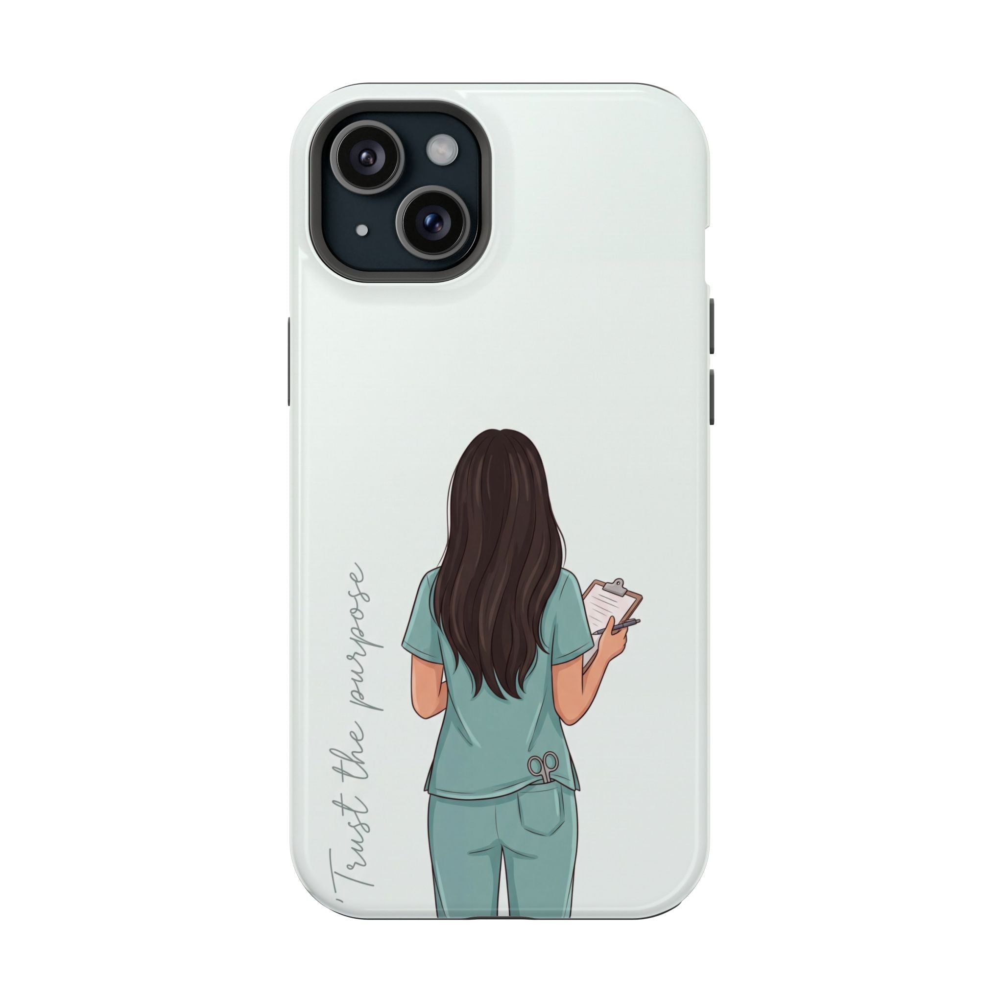 Nurse Illustration Phone Case — Impact-Resistant Wireless Charging Cover