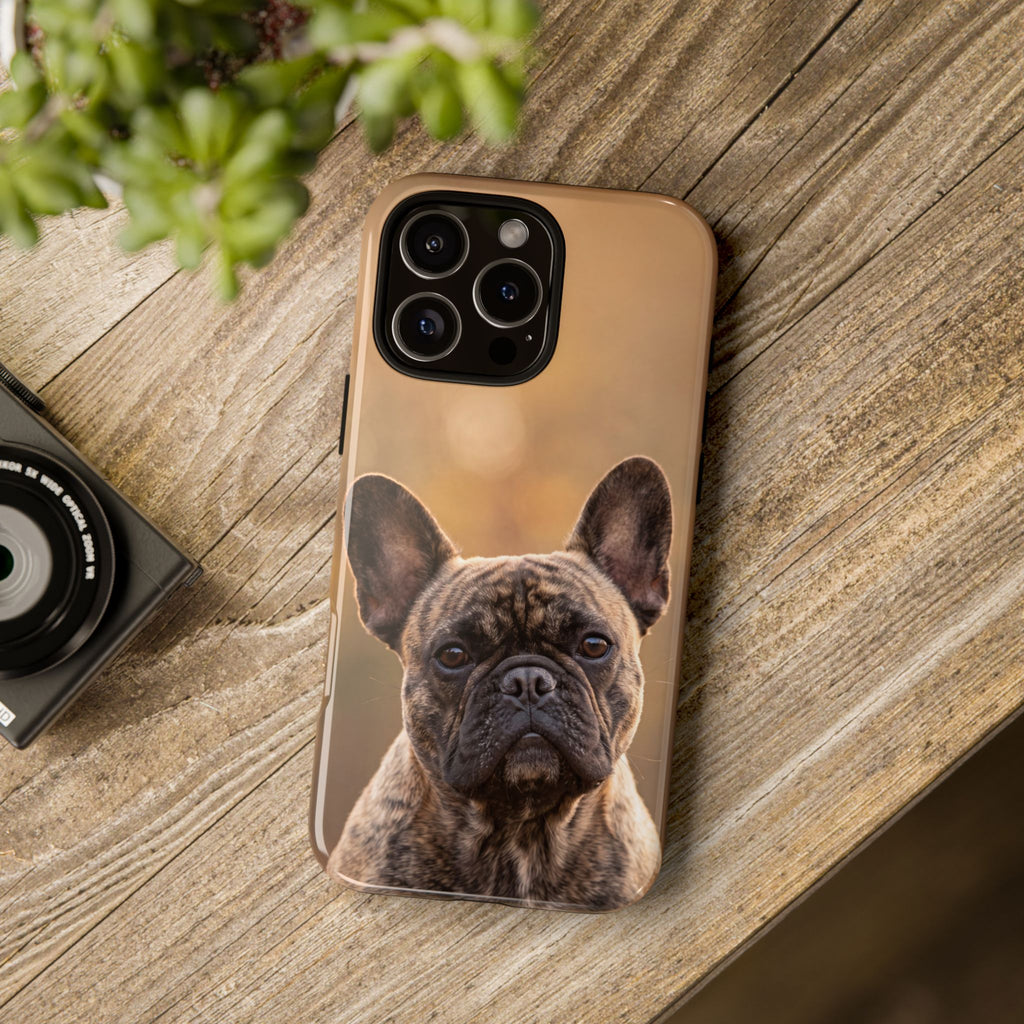 French Bulldog Portrait Phone Case | Realistic Brindle Frenchie Photo Case | iPhone & Samsung