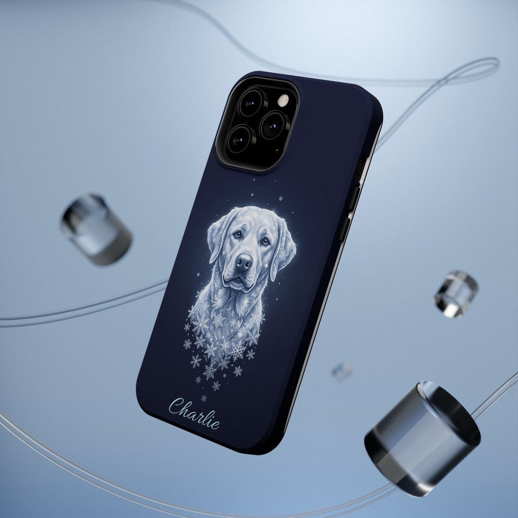 Personalized Winter Snowflake Labrador Phone Case — Tough Magnetic Case with Wireless Charging
