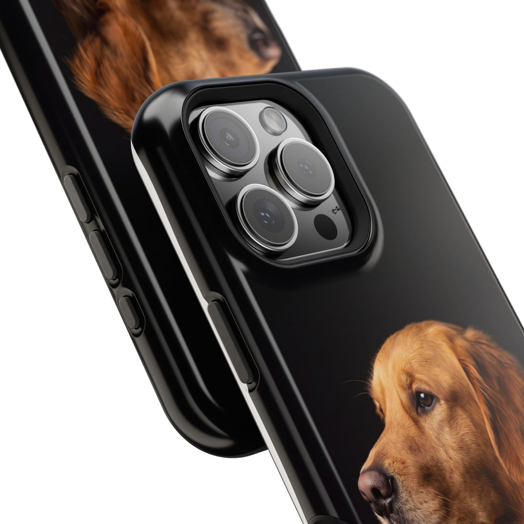 Golden Retriever Portrait Phone Case — Impact-Resistant Wireless Charging Cover