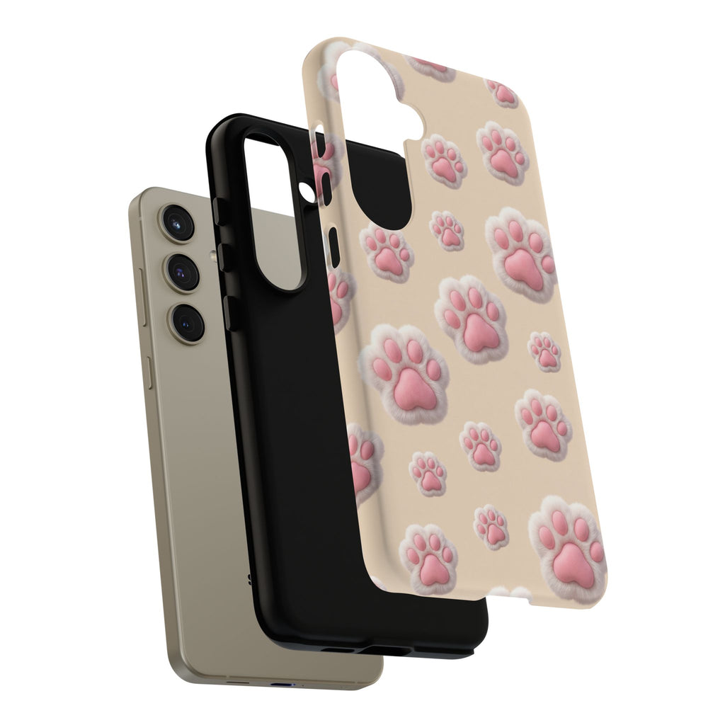 Golden Retriever Paw Print Phone Case | Cute Pink Paw Pattern for Dog Lovers | iPhone & Samsung
