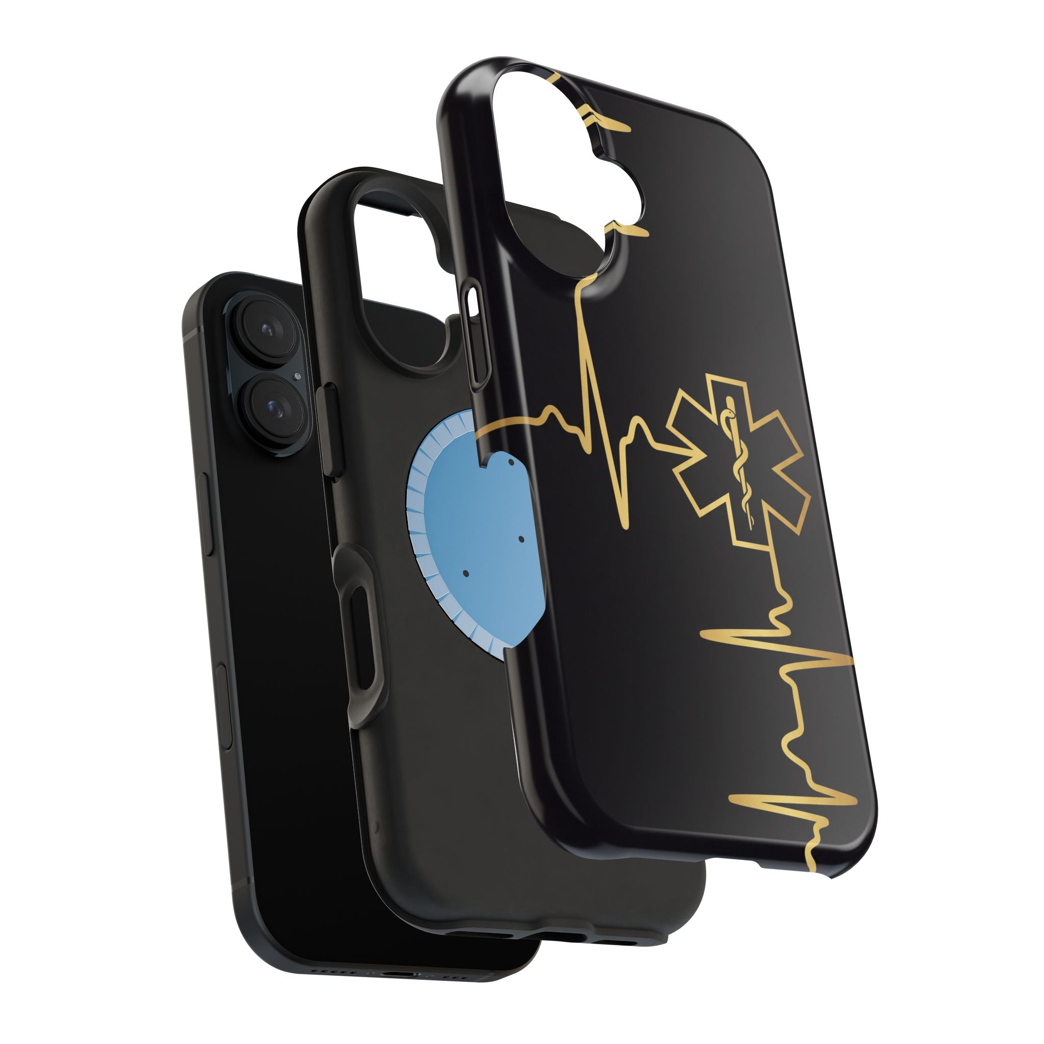 Paramedic/EMT Heartbeat Line Phone Case — Magnetic Wireless Charging Cover