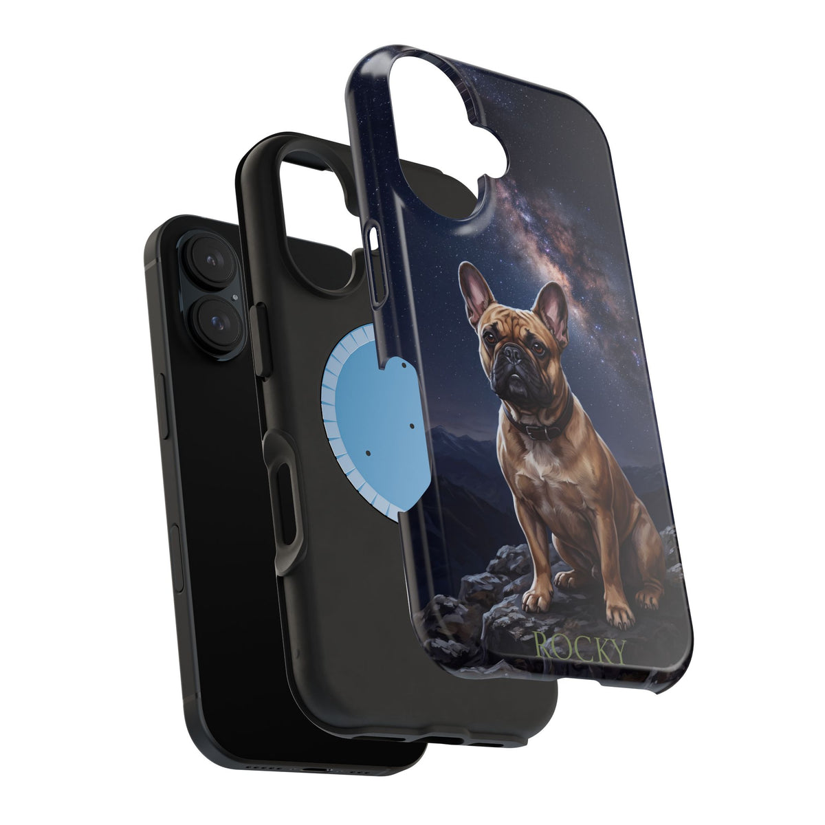 Personalized French Bulldog Starry Night Sky Phone Case — Wireless Charging Cover