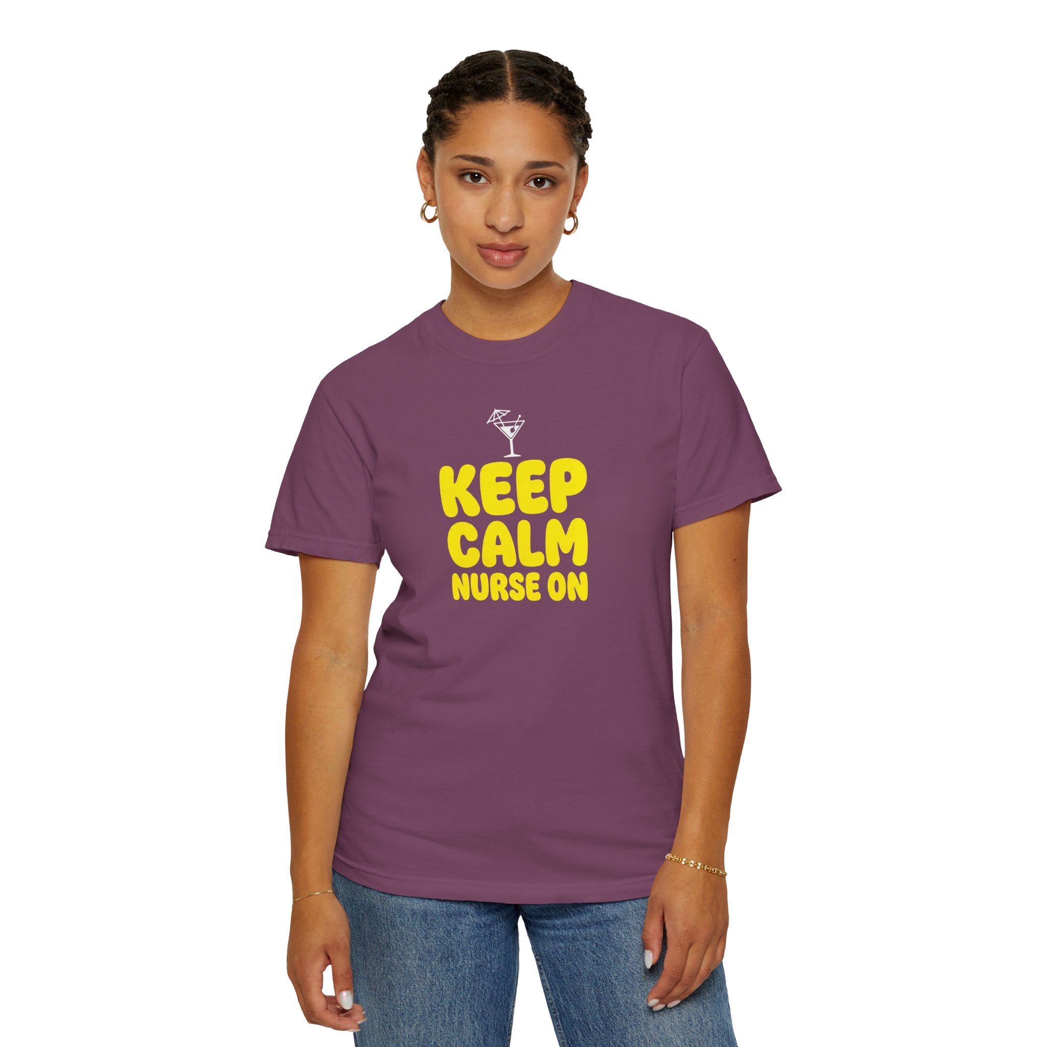 Nurse T-Shirt - "Keep Calm Nurse On" Funny Nursing Quote Unisex Tee, Nurse Appreciation Gift