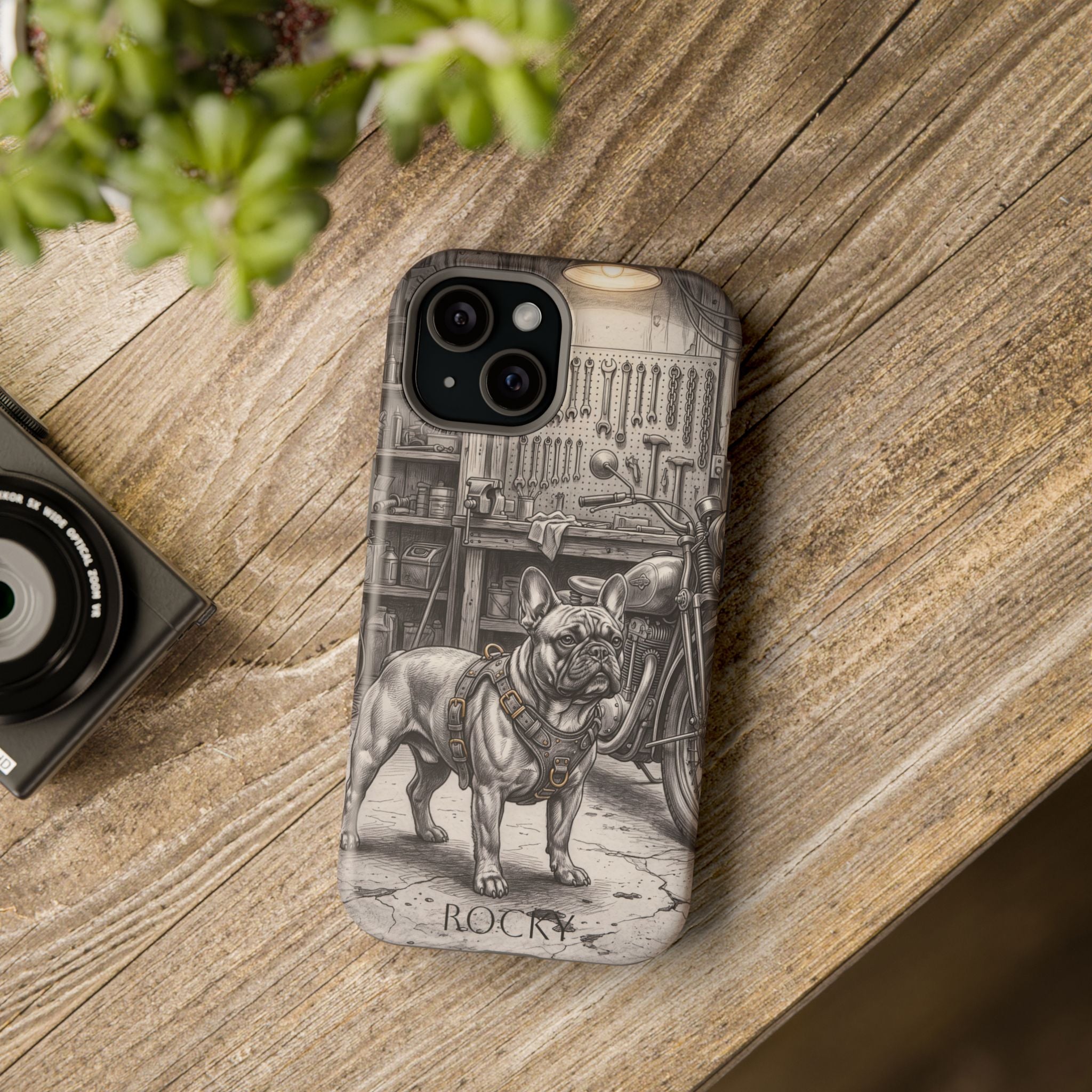 Personalized French Bulldog Vintage Street Phone Case — Wireless Charging Cover