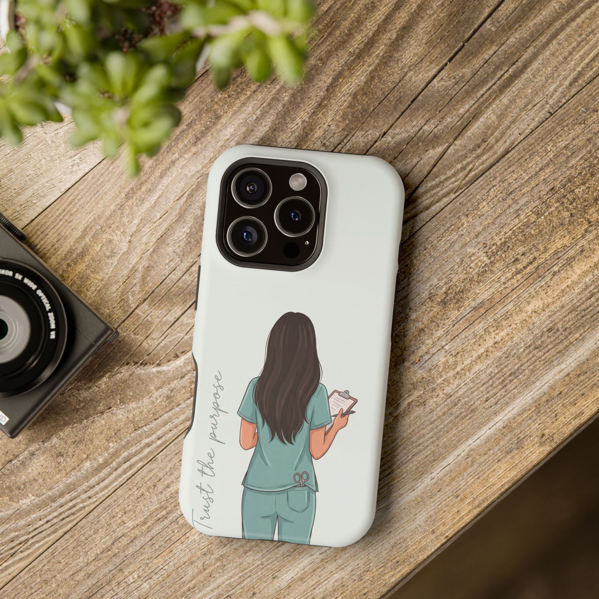 Nurse Illustration Phone Case — Impact-Resistant Wireless Charging Cover