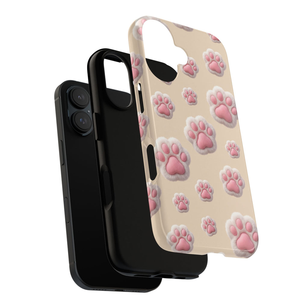 Golden Retriever Paw Print Phone Case | Cute Pink Paw Pattern for Dog Lovers | iPhone & Samsung