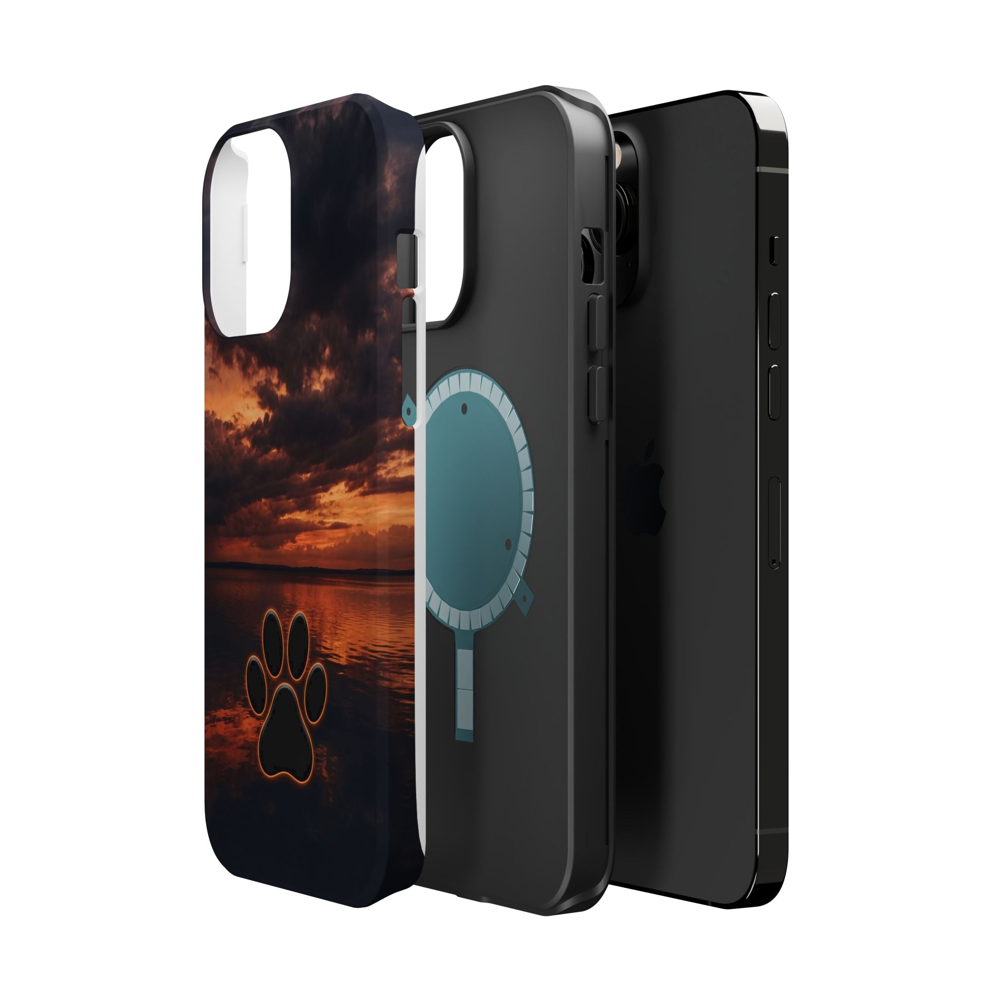 Paw Sunset Magnetic Impact-Resistant Phone Case for iPhone and Samsung Galaxy series