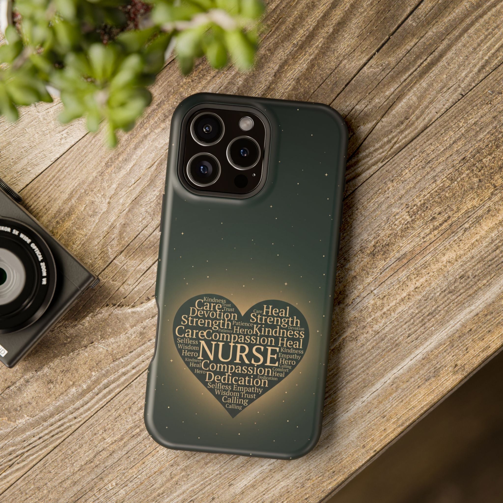 Nurse Heart Word and Art Phone Case — Impact-Resistant Wireless Charging Cover