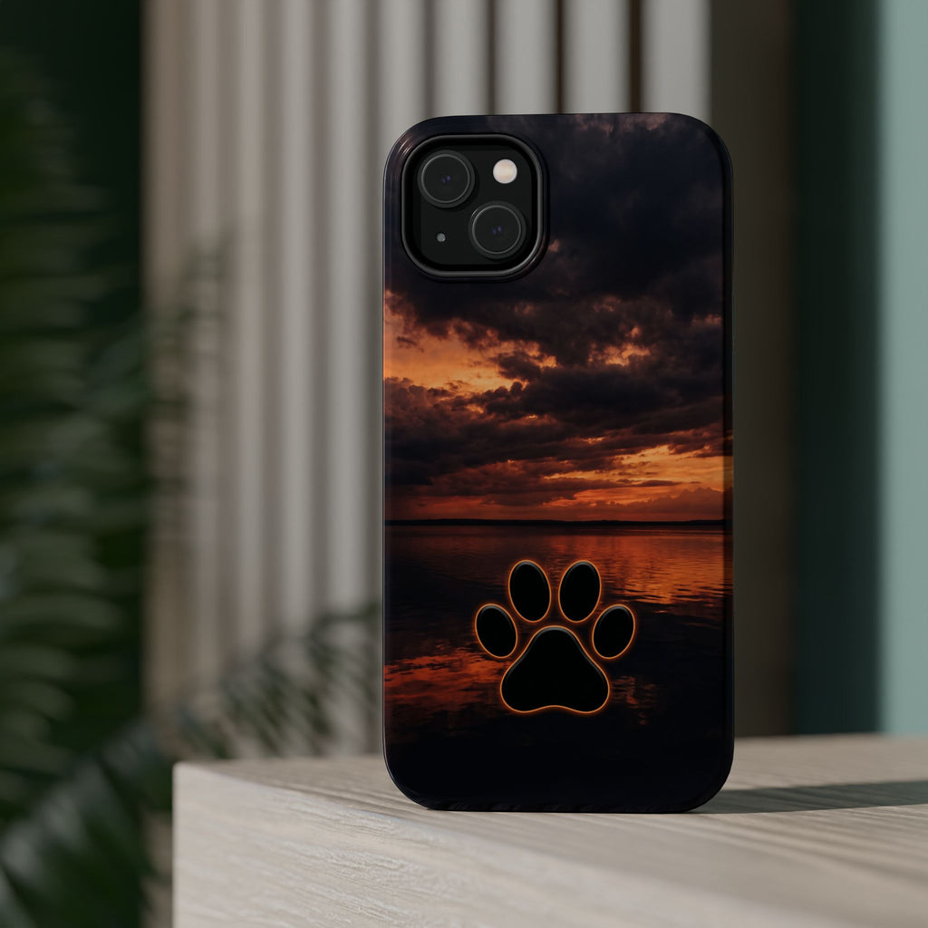 Paw Sunset Magnetic Impact-Resistant Phone Case for iPhone and Samsung Galaxy series