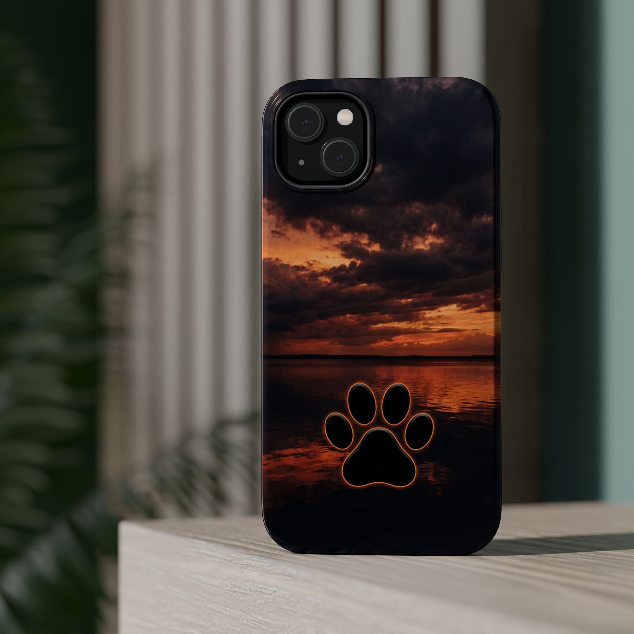 Paw Sunset Magnetic Impact-Resistant Phone Case for iPhone and Samsung Galaxy series