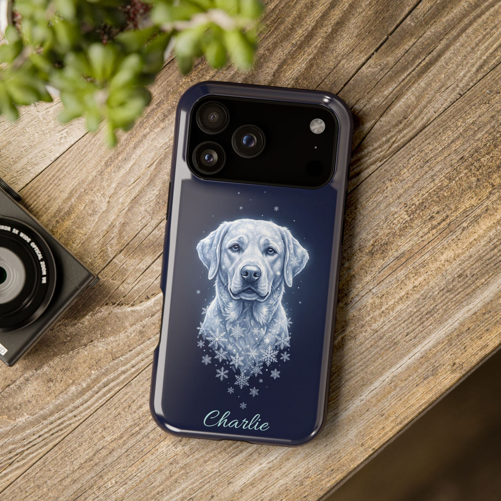 Personalized Winter Snowflake Labrador Phone Case — Tough Magnetic Case with Wireless Charging