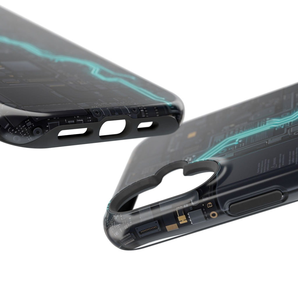 Cyan Bolt Electrician Phone Case — Electric Circuit Wireless Charging Cover