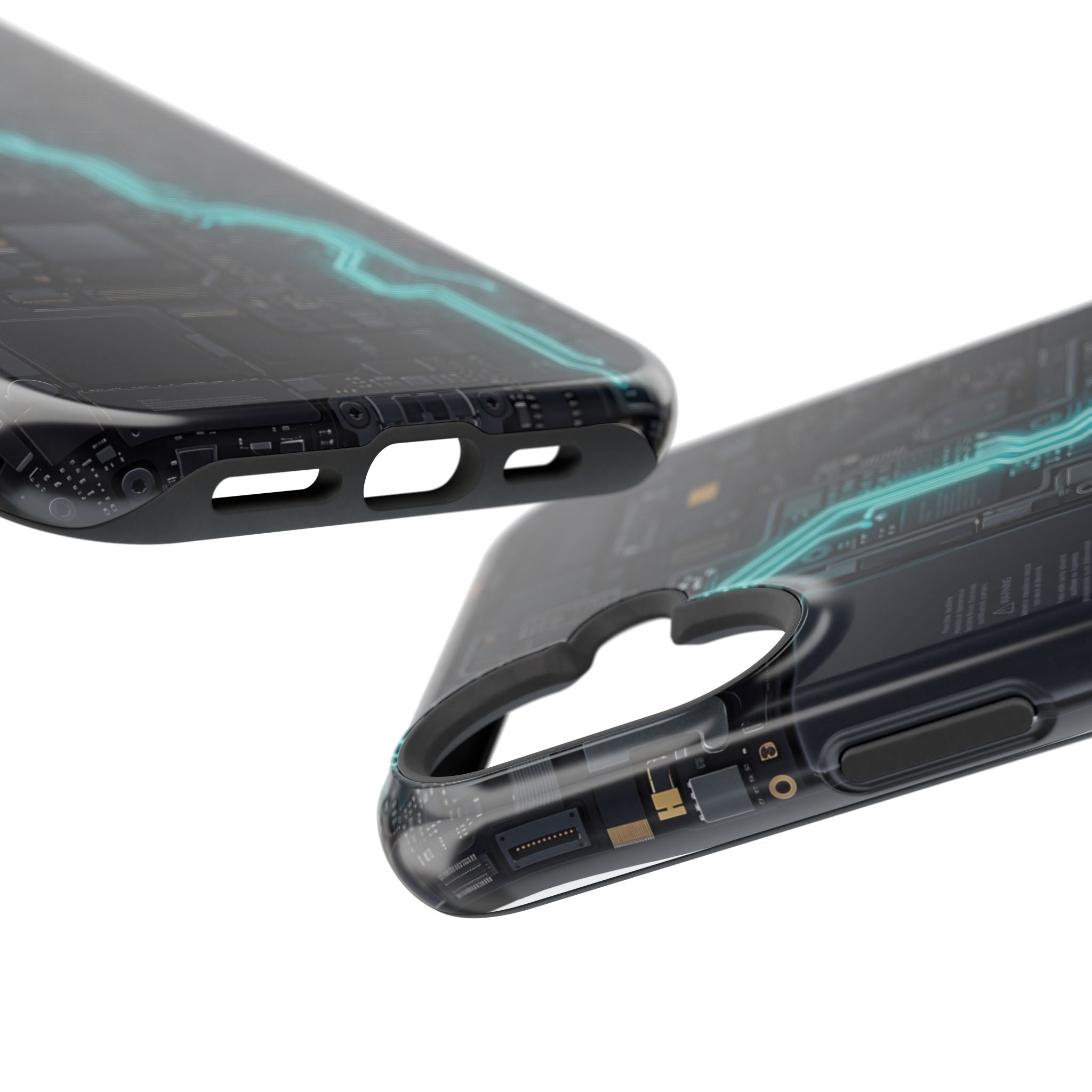 Cyan Bolt Electrician Phone Case — Electric Circuit Wireless Charging Cover