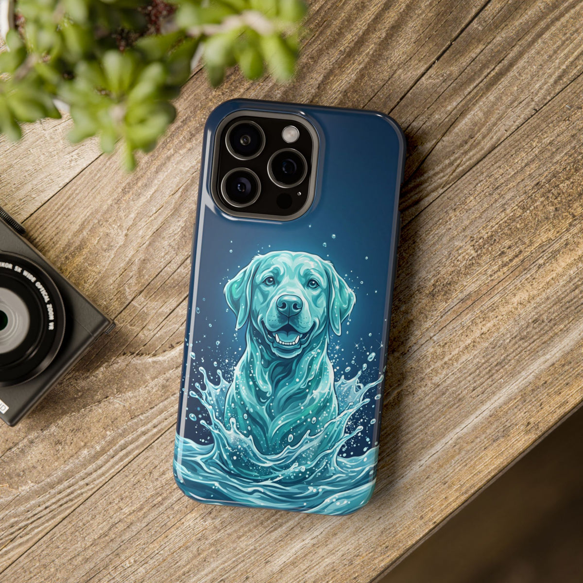 Water Splash Labrador Phone Case — Tough Magnetic Case with Wireless Charging