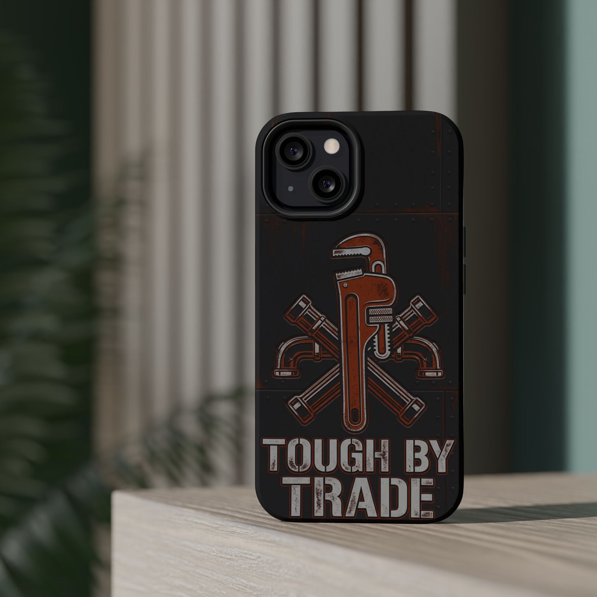 Tough By Trade Phone Case — Crossed Wrenches Wireless Charging Cover