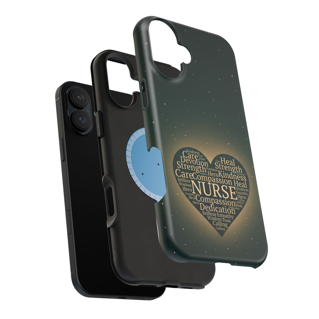 Nurse Heart Word and Art Phone Case — Impact-Resistant Wireless Charging Cover