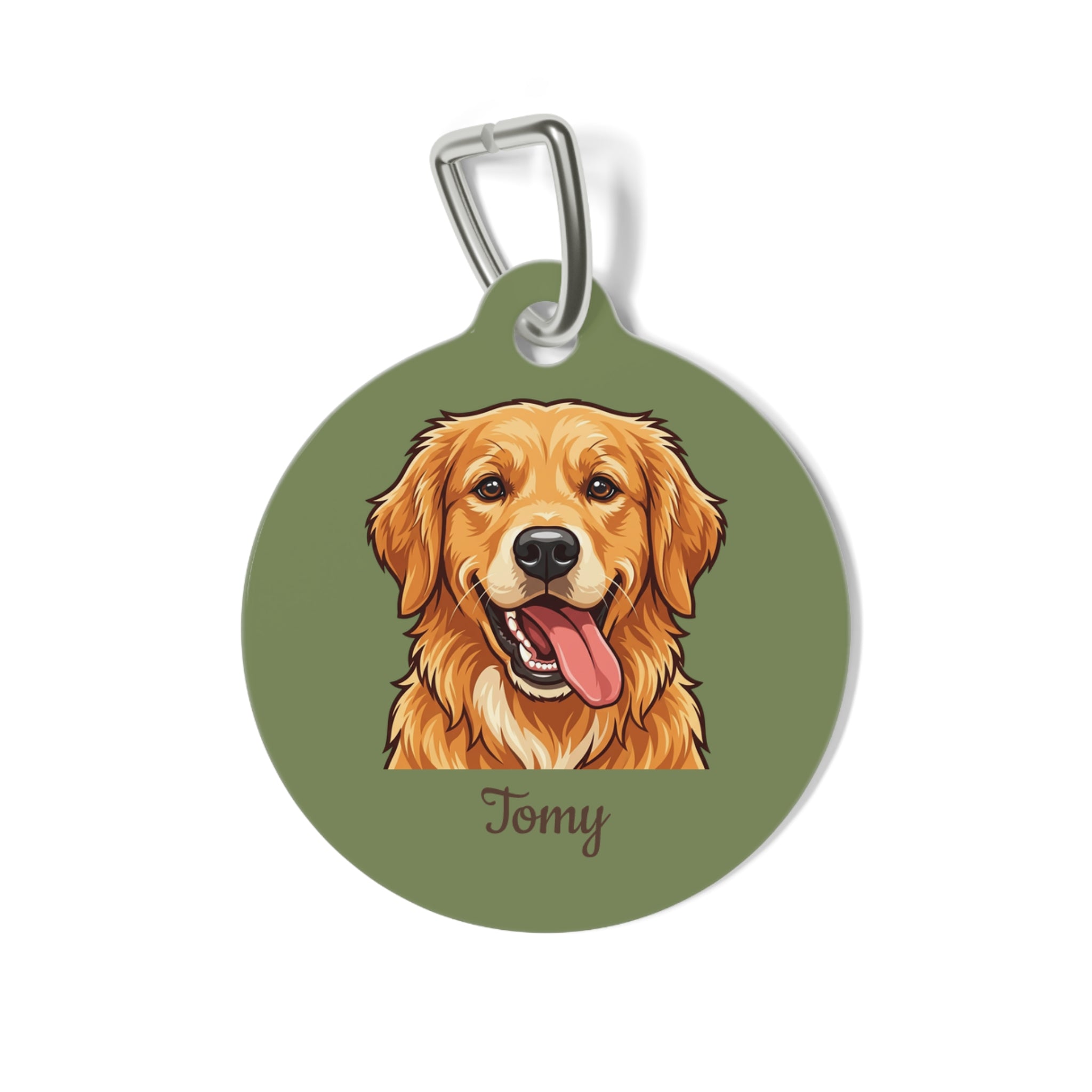 Personalized Golden Retriever Pet Tag – Custom Photo & Name Dog ID Tag