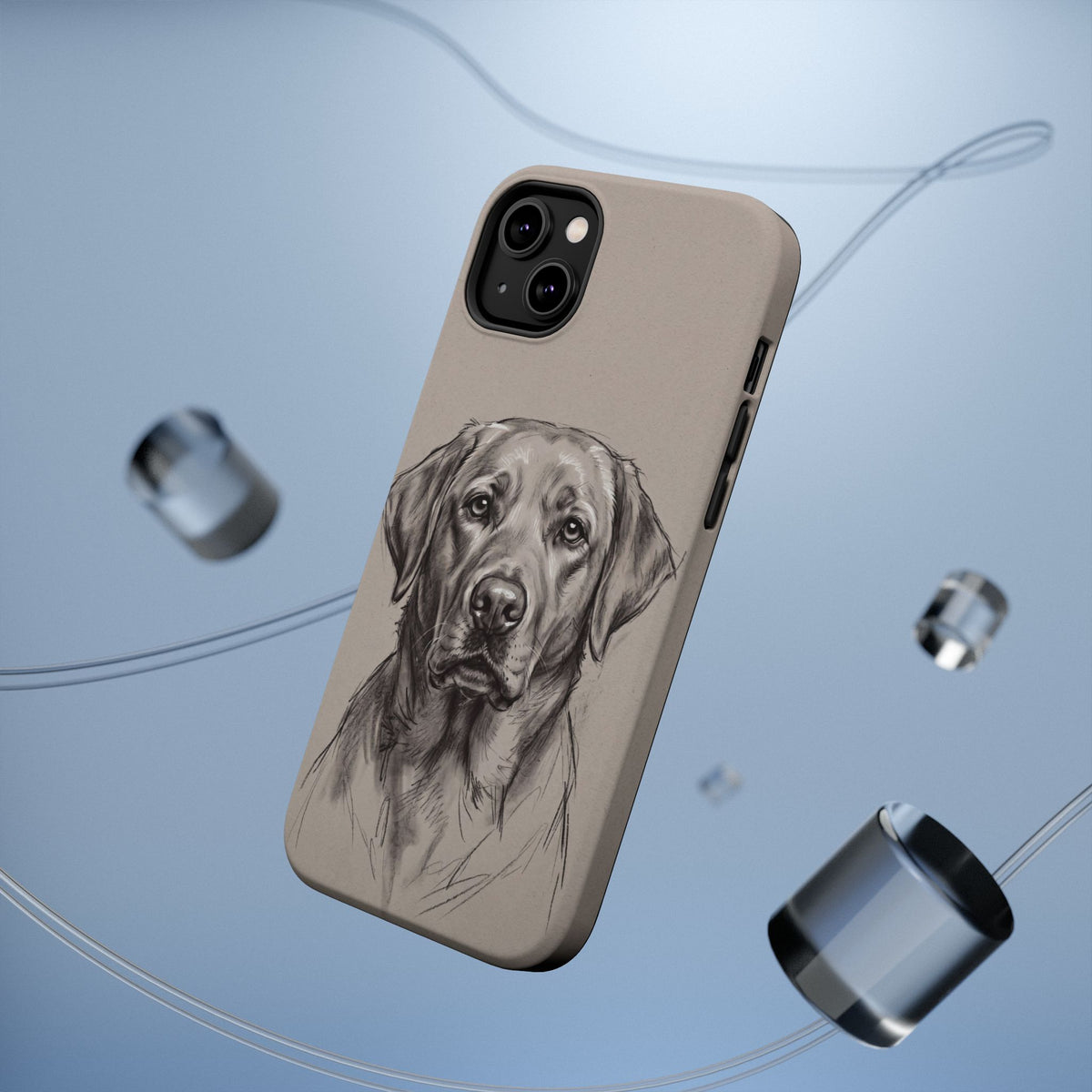 Charcoal Sketch Labrador Phone Case — Tough Magnetic Case with Wireless Charging