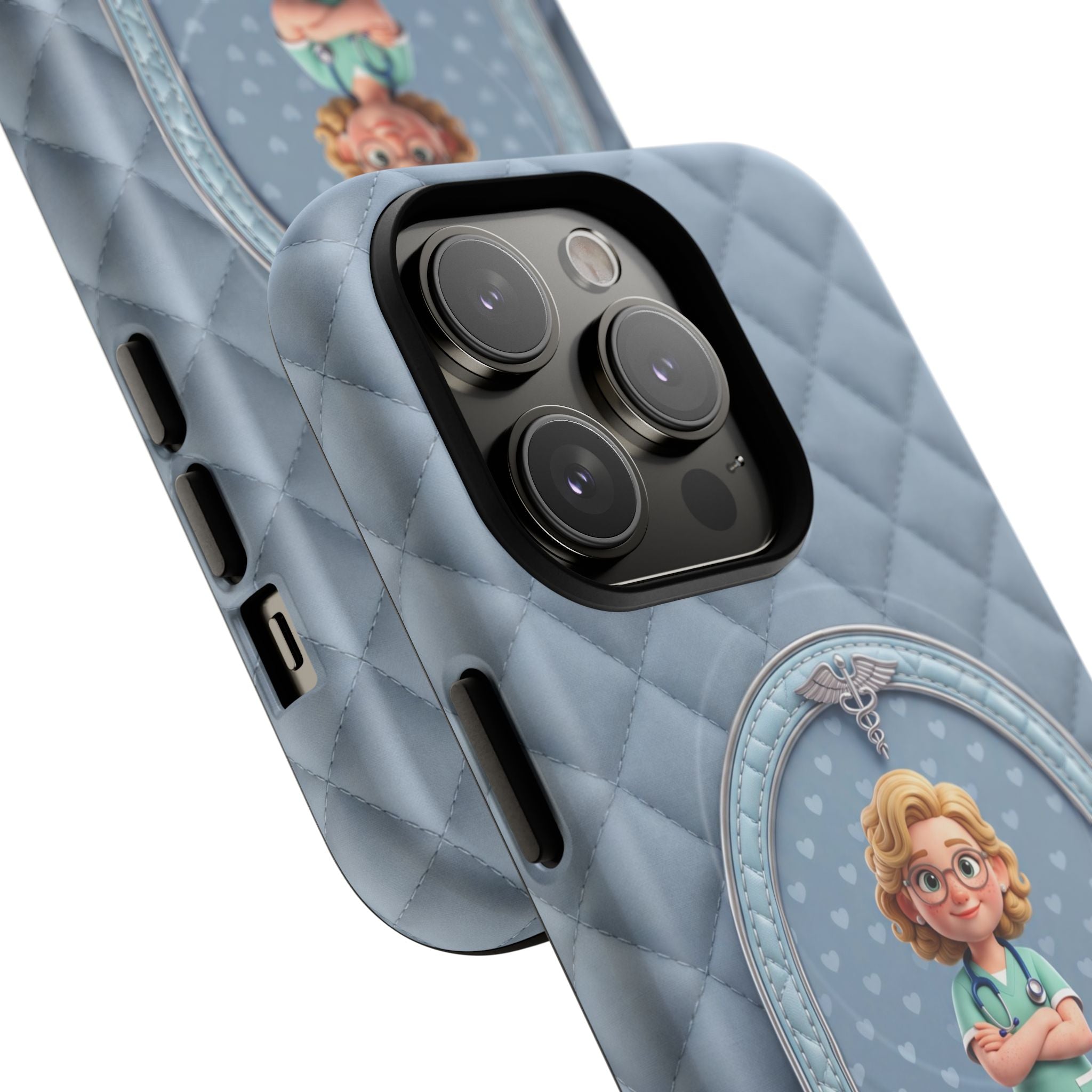 Personalized Nurse Phone Case | Quilted Badge Design, Custom Name iPhone Case