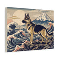 German Shepherd Personalized Canvas | Japanese Great Wave Ukiyo-e Wall Art