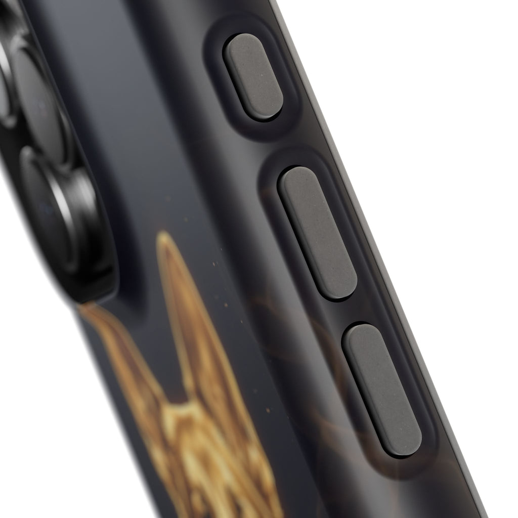 German Shepherd Phone Case | Personalized Gold Glow Art — Tough Magnetic Case with Wireless Charging