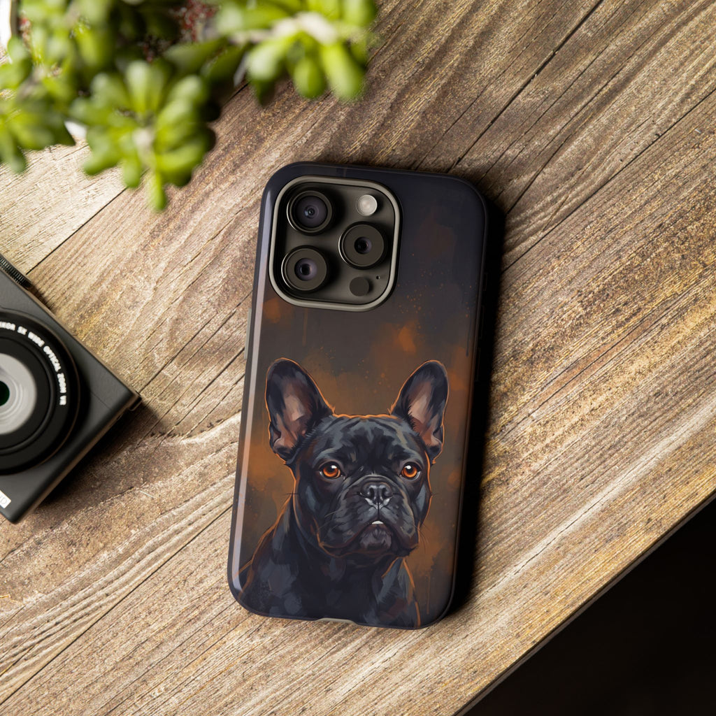 Moody French Bulldog Portrait Phone Case | Dramatic Studio Photography Style | iPhone & Samsung