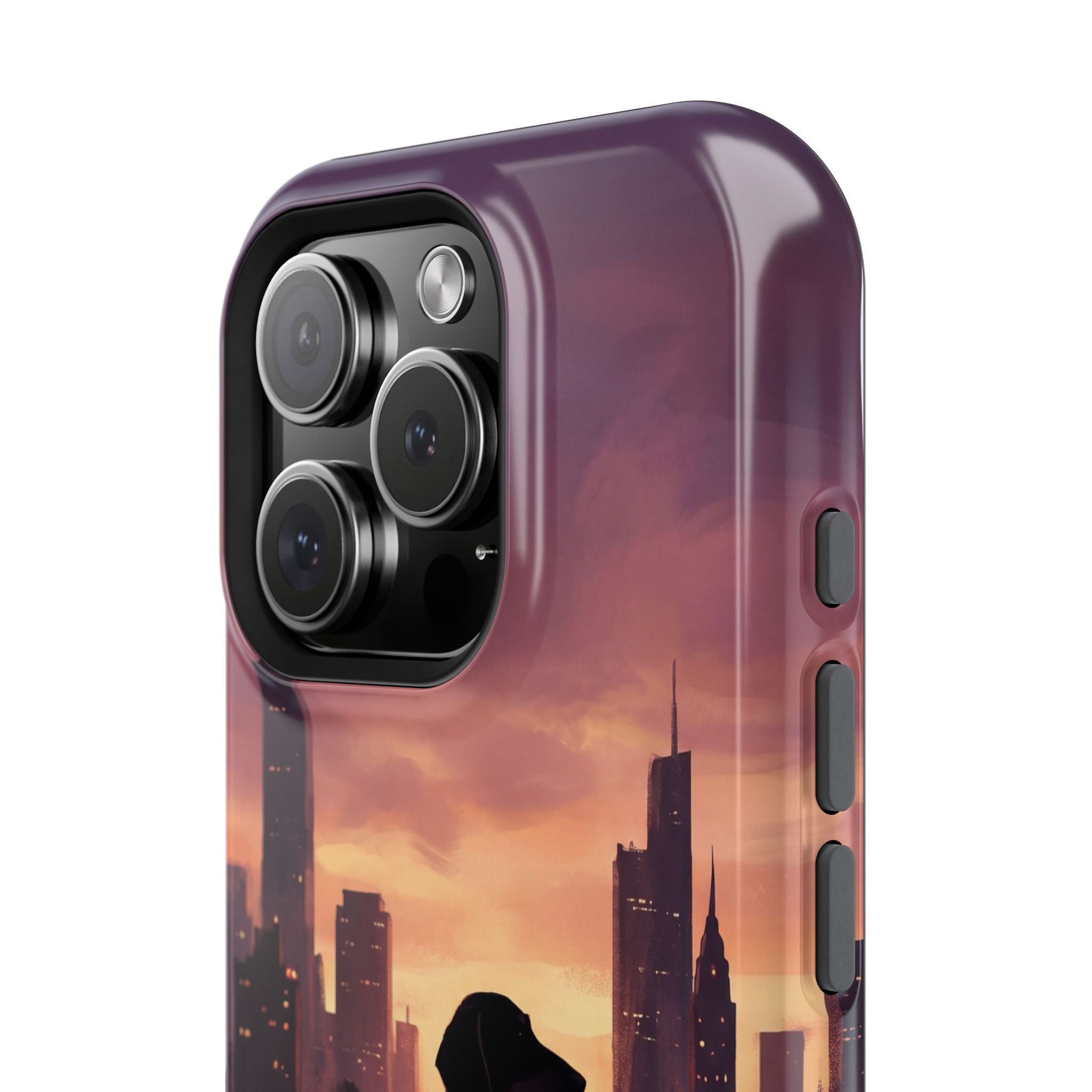Personalized Dachshund City Skyline Phone Case — Wireless Charging Cover