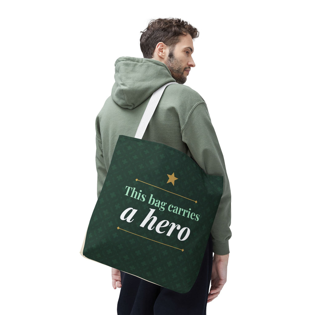 This Bag Carries a Hero Tote | Nurse Gift Tote Bag | Essential Worker Appreciation Gift | Premium Polyester Carry-All