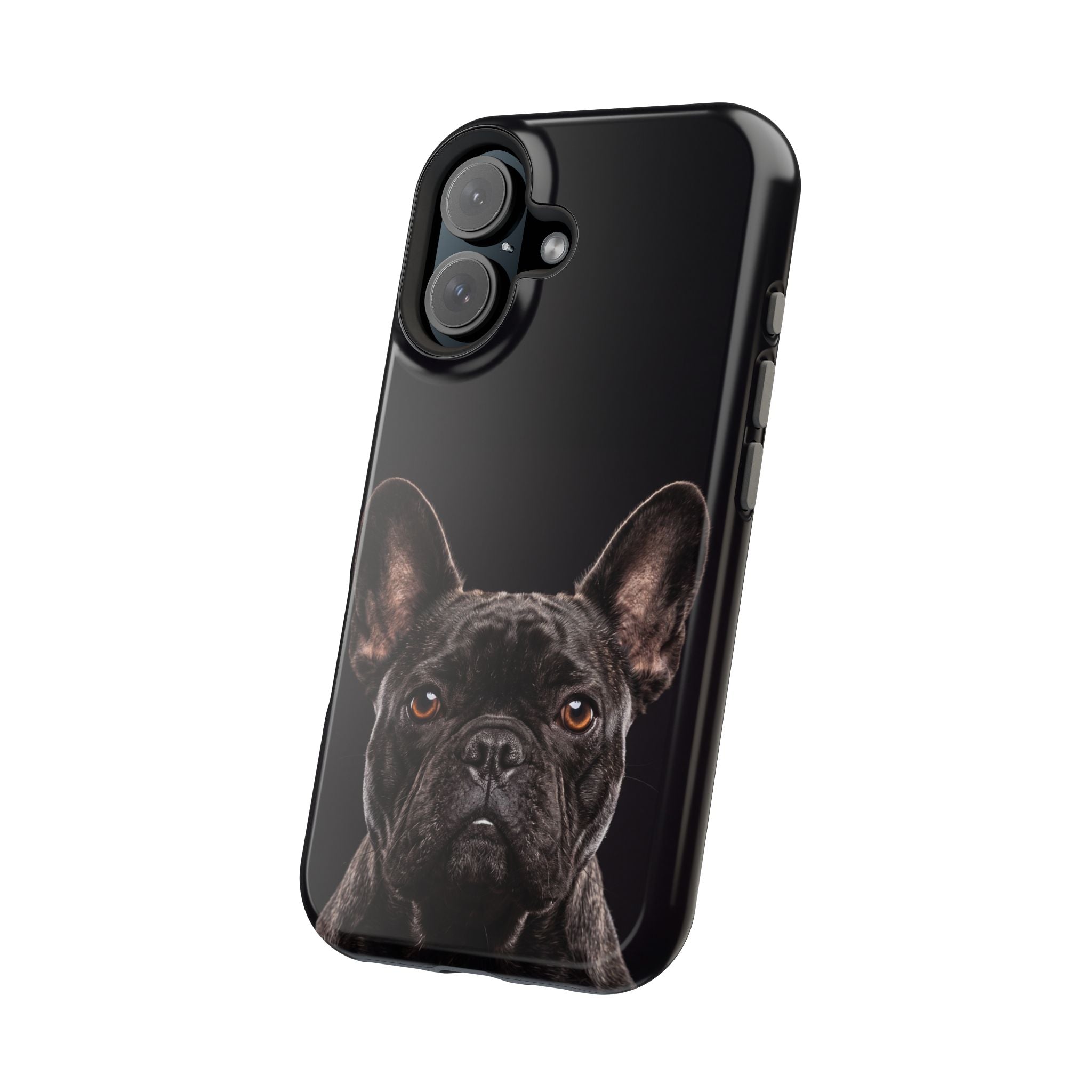 Black French Bulldog Phone Case — Impact-Resistant Wireless Charging Cover