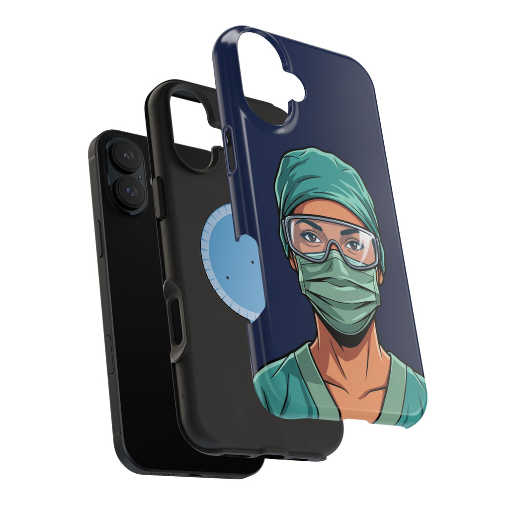 Bold Nurse Portrait Phone Case — Magnetic Wireless Charging Cover