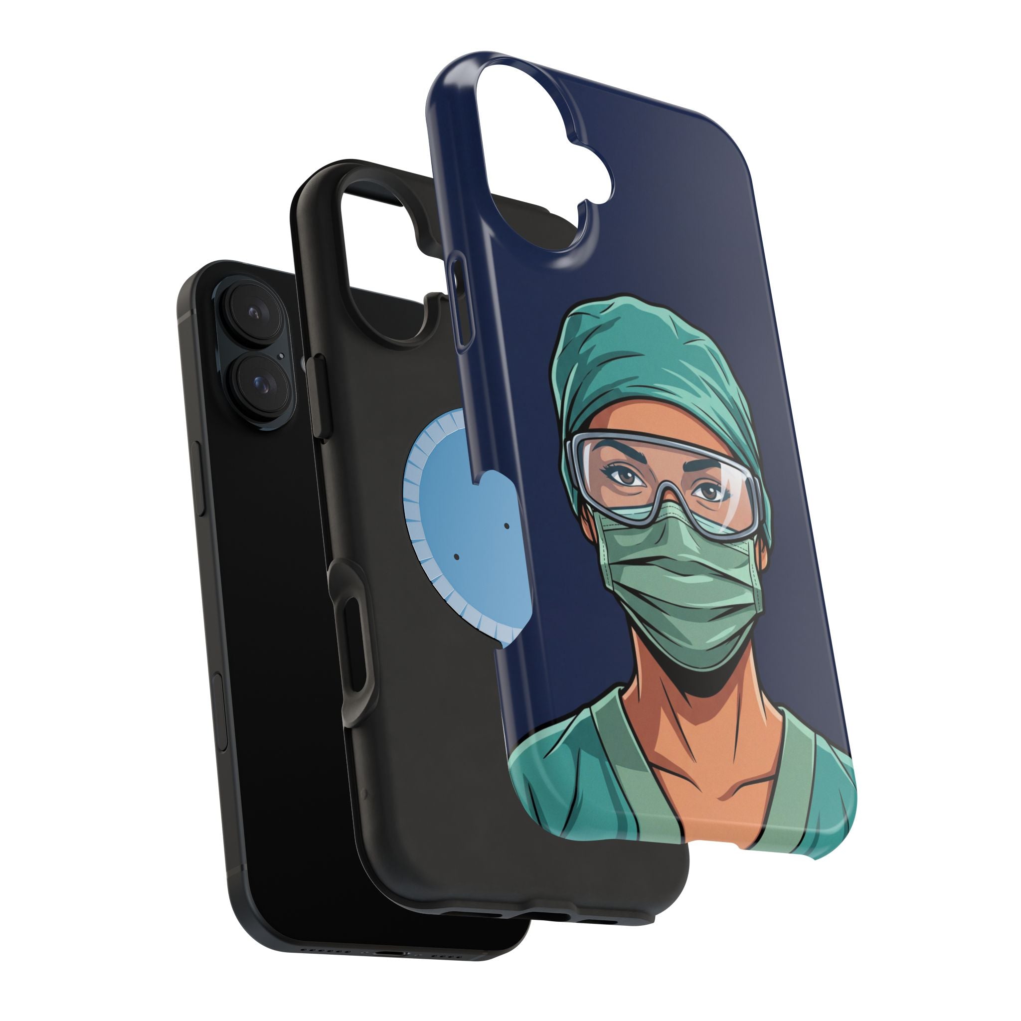 Bold Nurse Portrait Phone Case — Magnetic Wireless Charging Cover