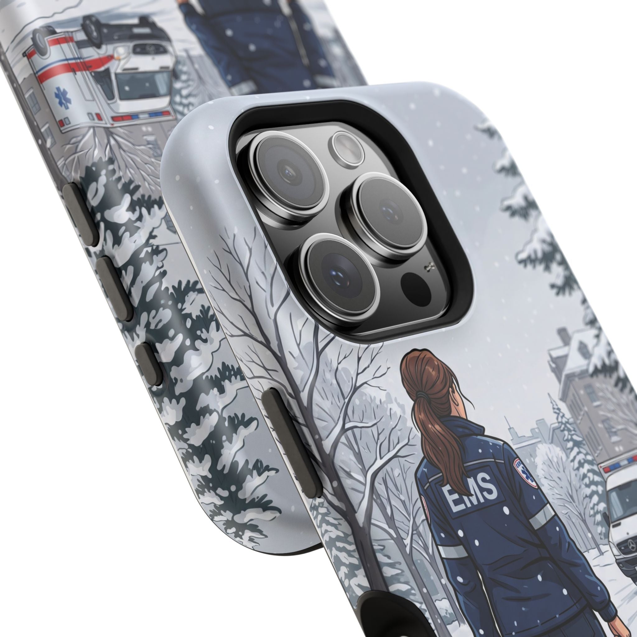 Paramedic/EMT Winter Phone Case — Magnetic Wireless Charging Cover