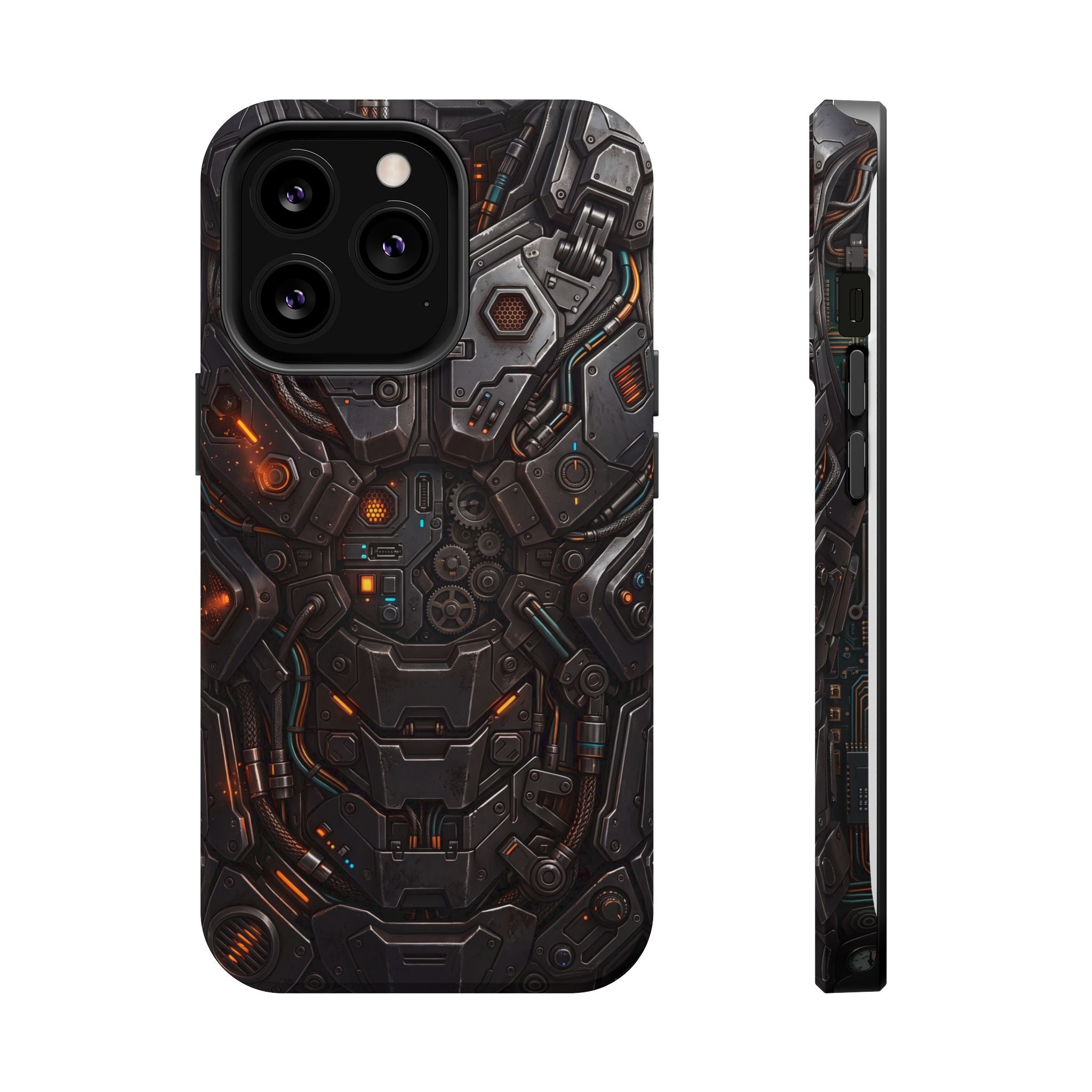 Mech Armor Phone Case — Industrial Circuit Wireless Charging Cover