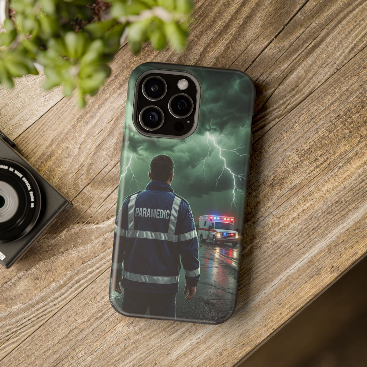 Paramedic Green Storm Phone Case — Magnetic Wireless Charging Cover