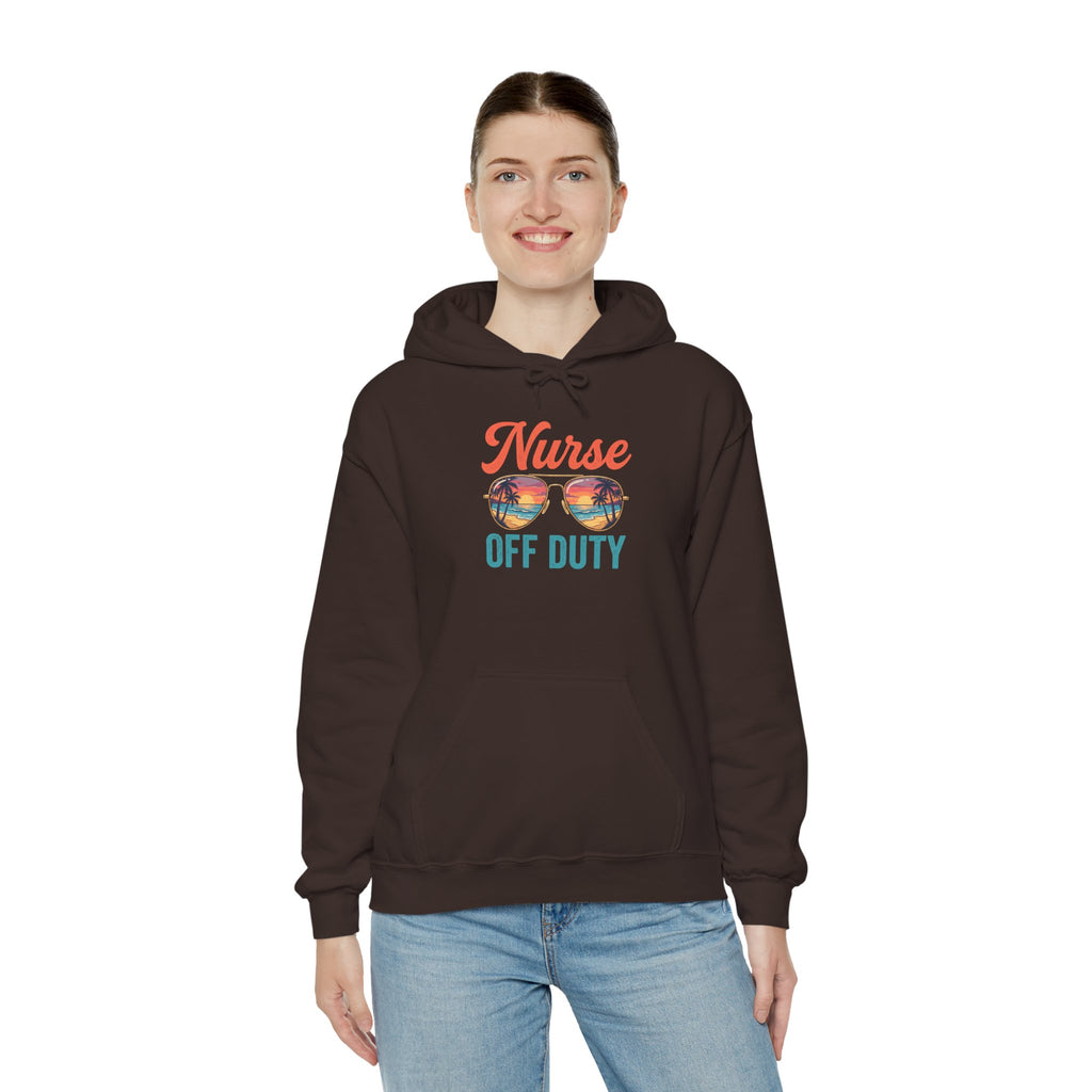 Nurse Off Duty Hoodie — Beach Vacation Nurse Graphic Pullover