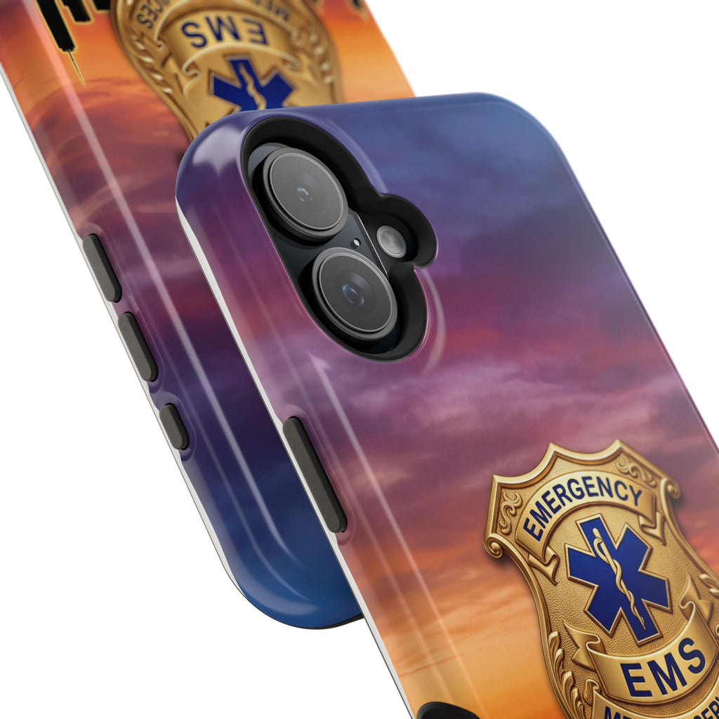 EMS Badge Sunset Skyline Phone Case — Magnetic Wireless Charging Cover