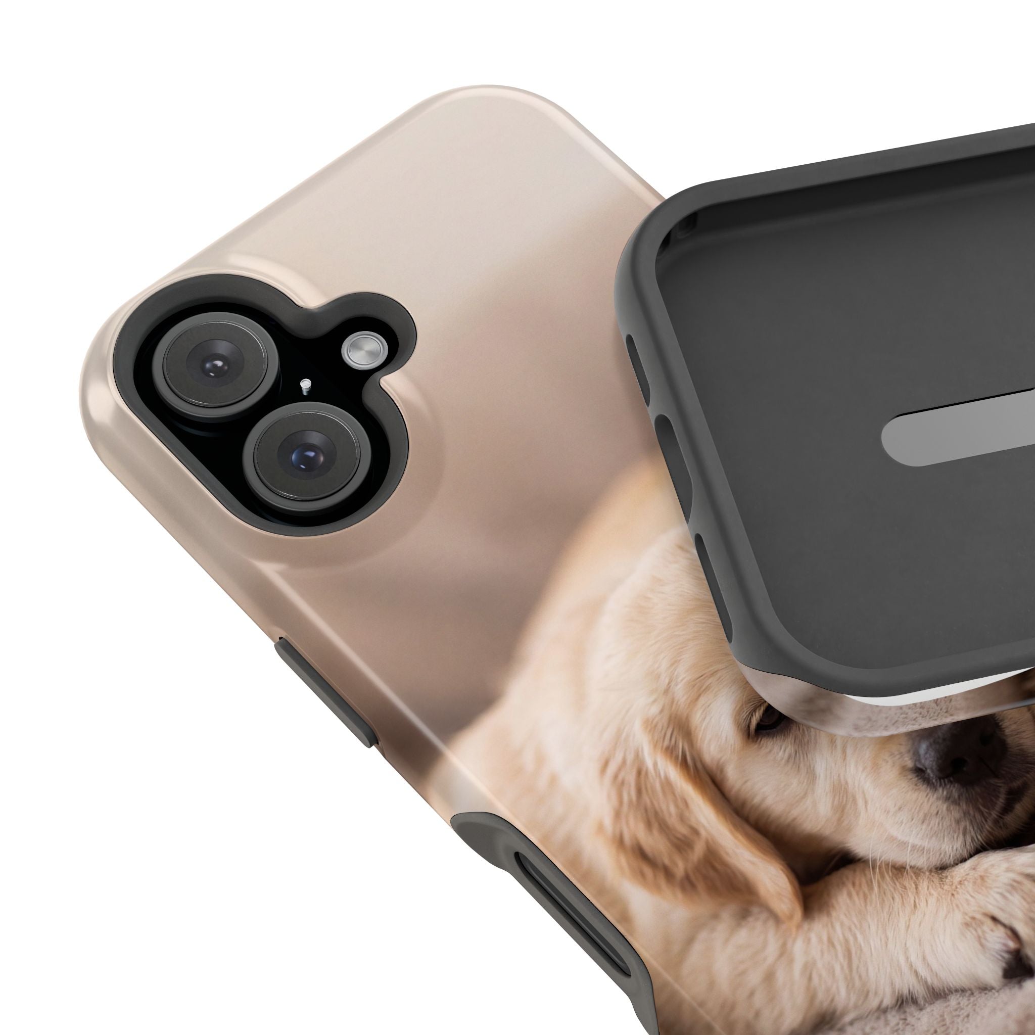 Golden Retriever Puppy Phone Case — Impact-Resistant Wireless Charging Cover