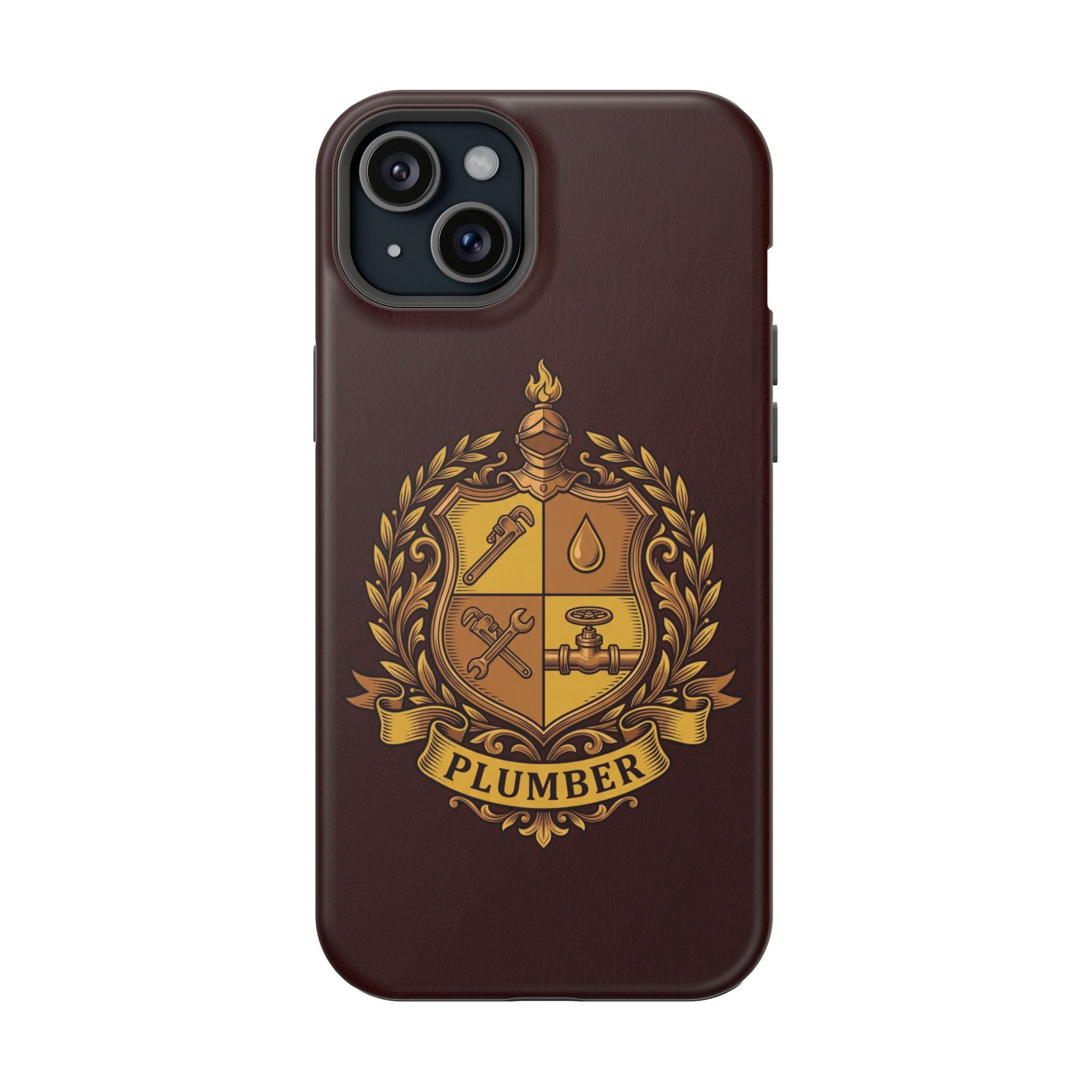 Plumber Crest Phone Case — Heraldic Shield Wireless Charging Cover
