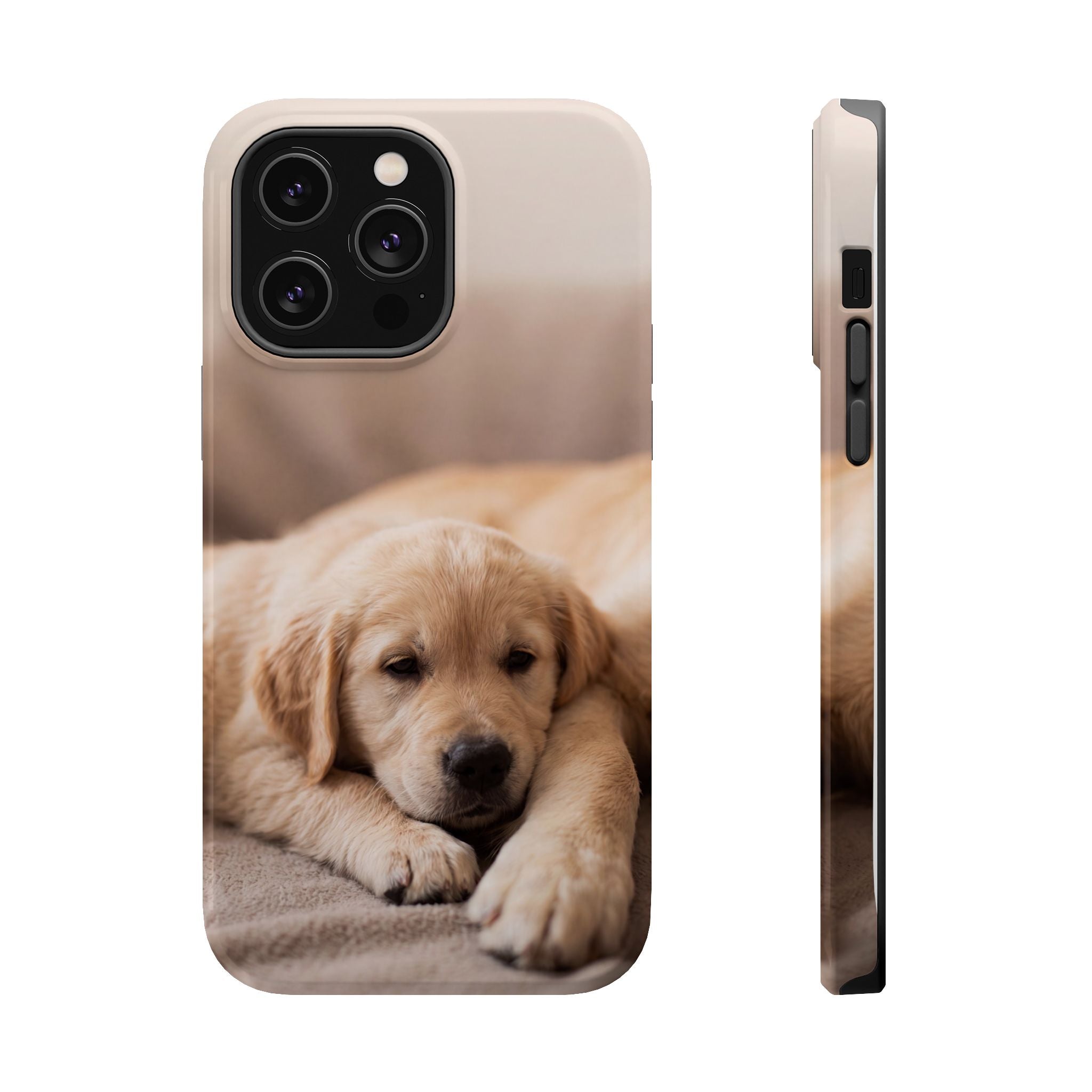 Golden Retriever Puppy Phone Case — Impact-Resistant Wireless Charging Cover