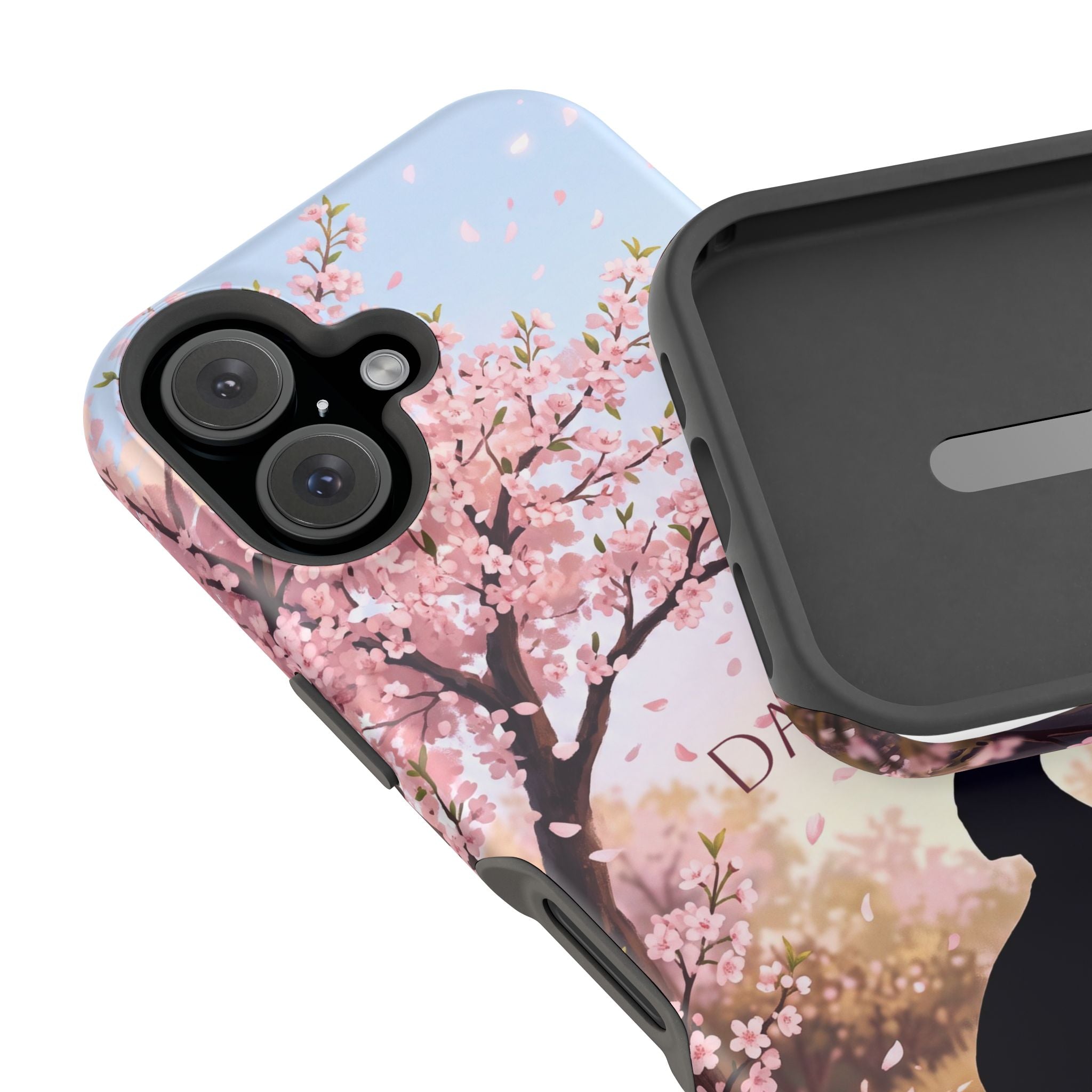 Personalized Dachshund Cherry Blossom Phone Case — Wireless Charging Cover